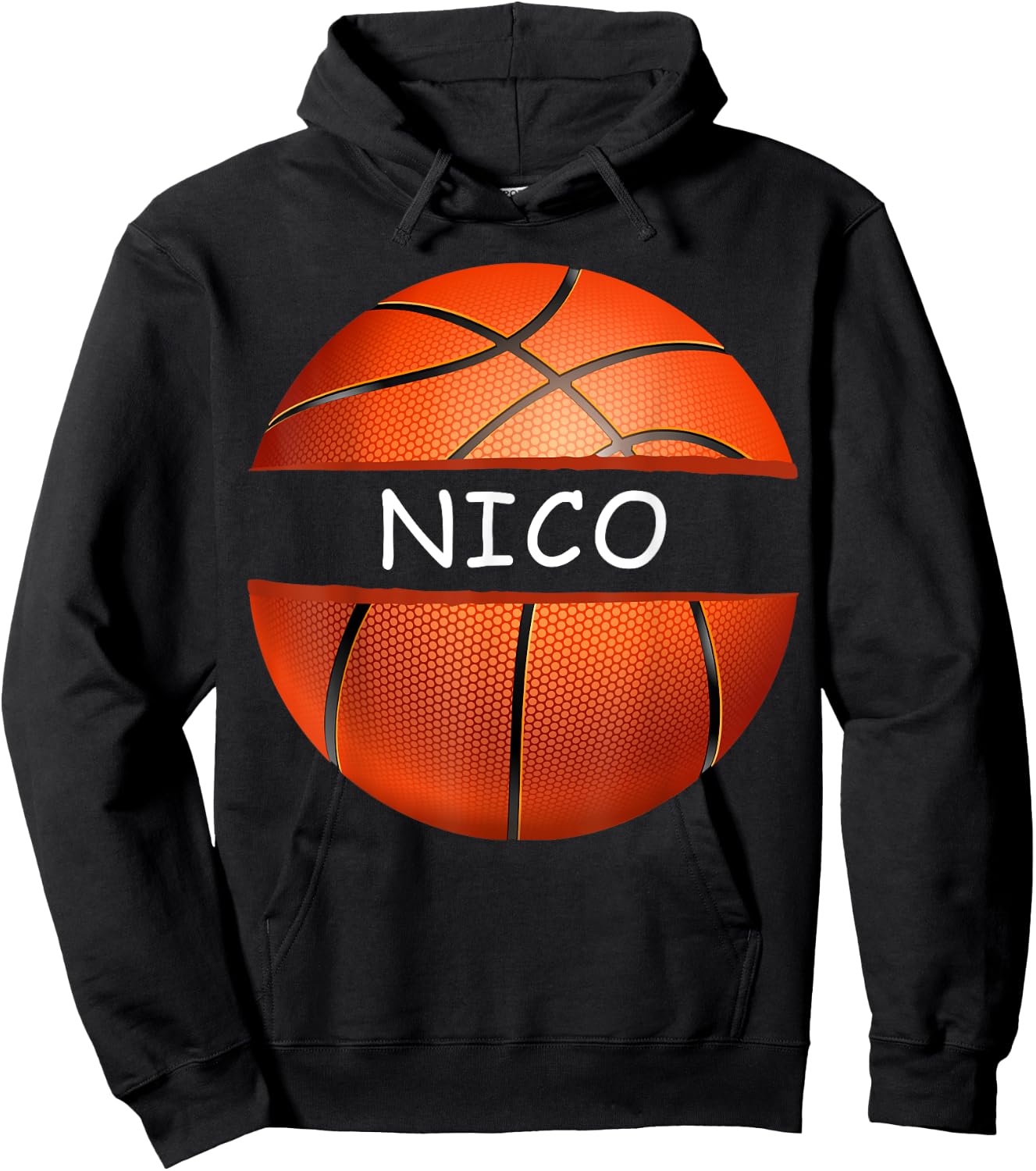 Novelty Personalized Name Nico Sports Basketball Hoodie - Hoodie | Black