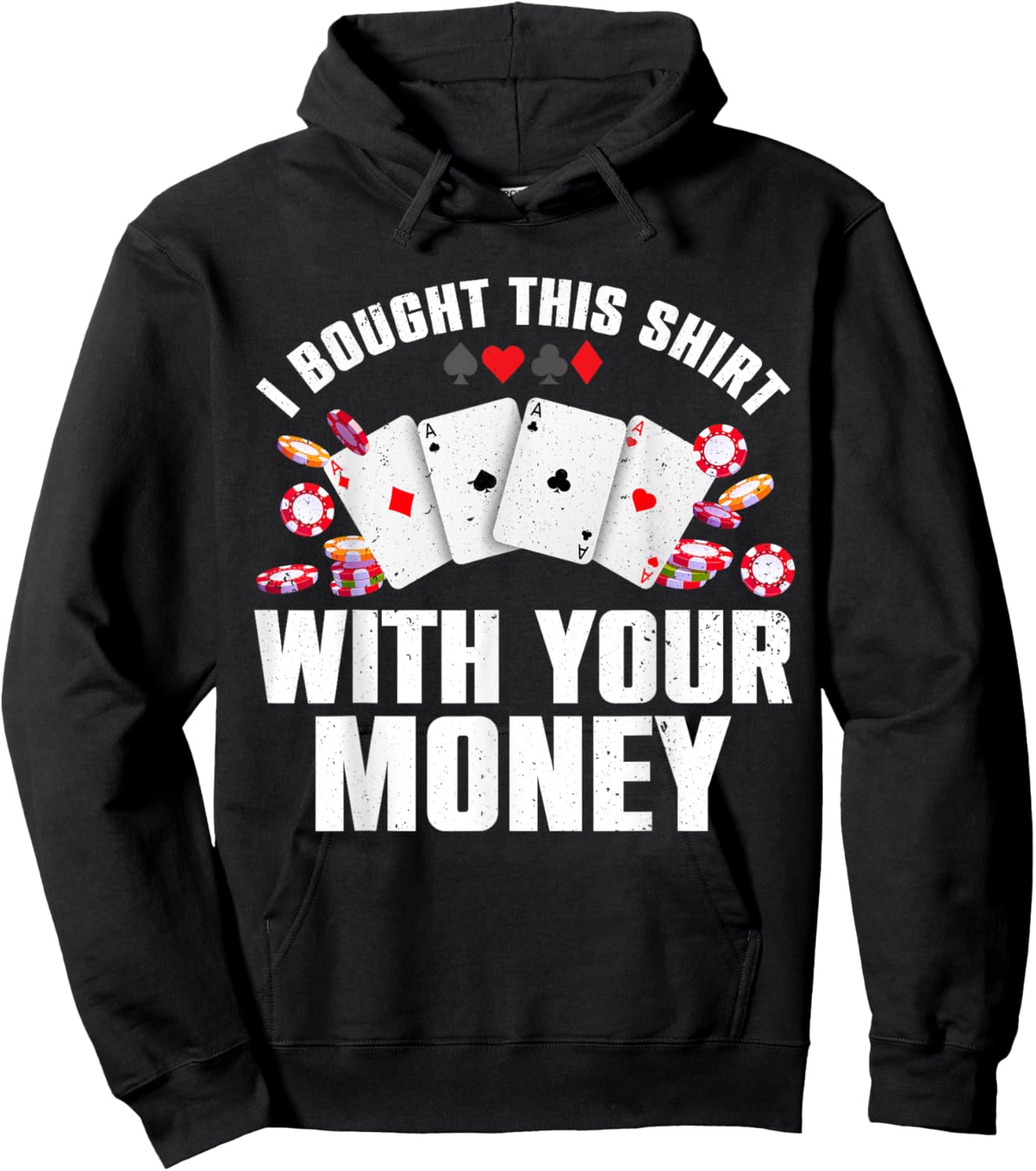 Cute Poker Lover Women Card Casino Player Gambler Hoodie - Hoodie | Black