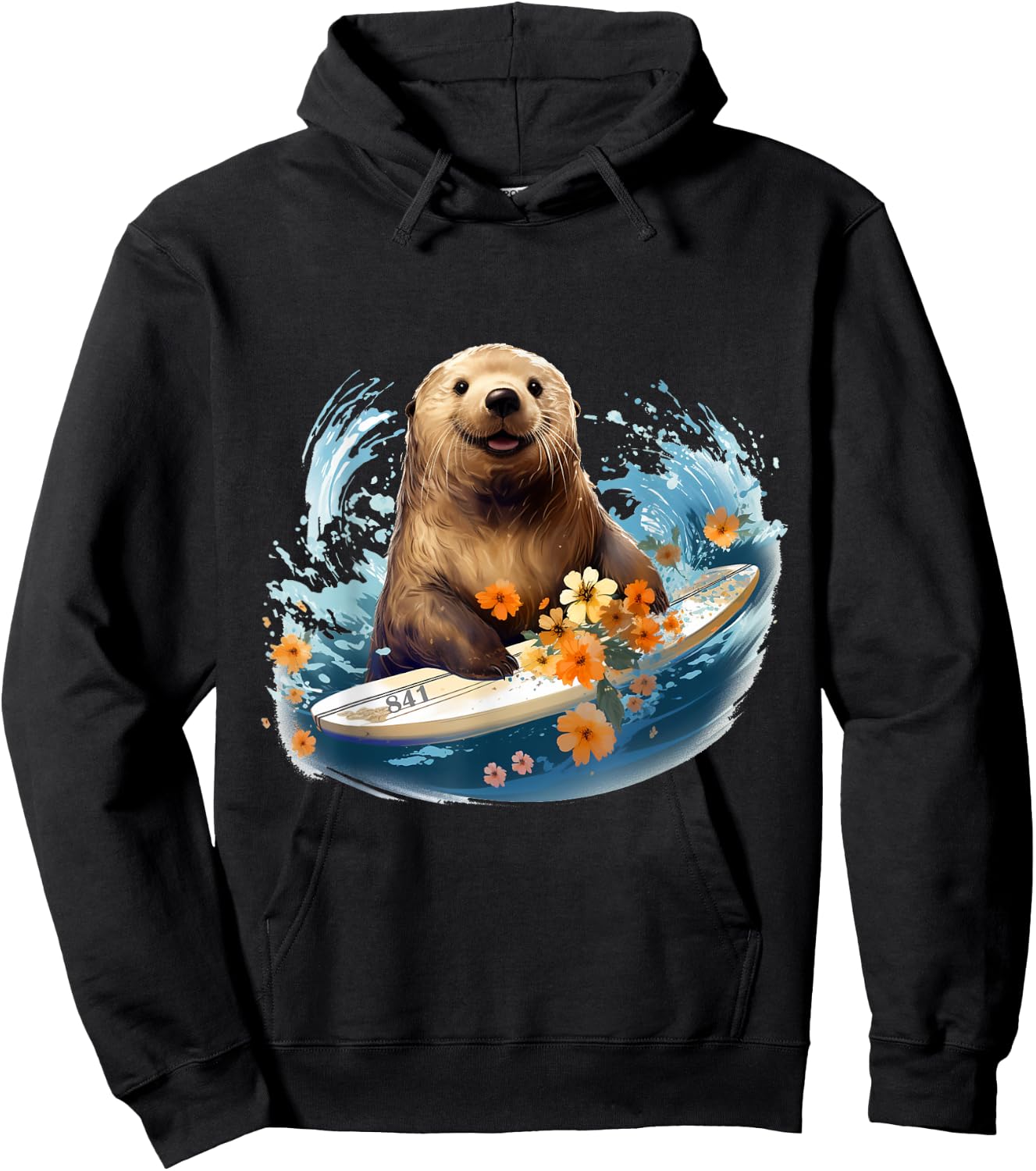 Otter 841 Surfing California Sea Hoodie - Hoodie | Black