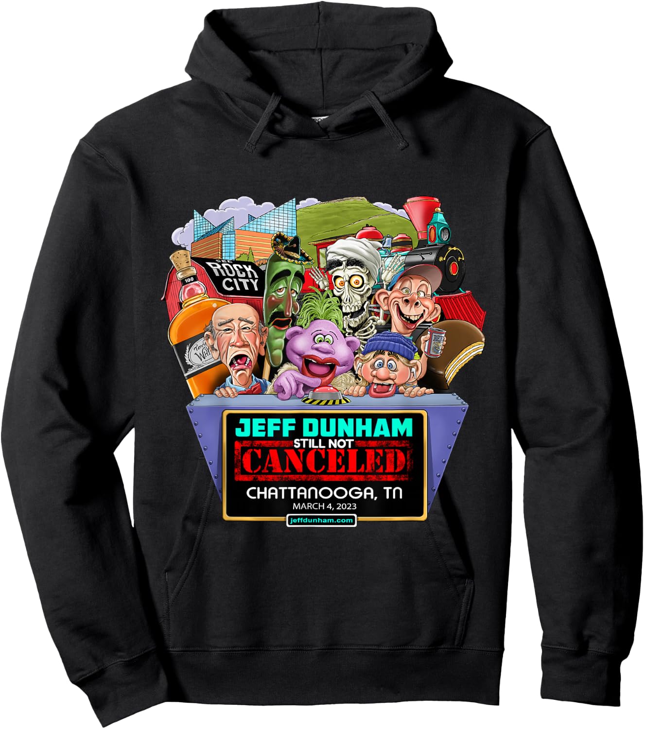 Jeff Dunham Chattanooga, TN (03/04/23) Hoodie - Hoodie | Black
