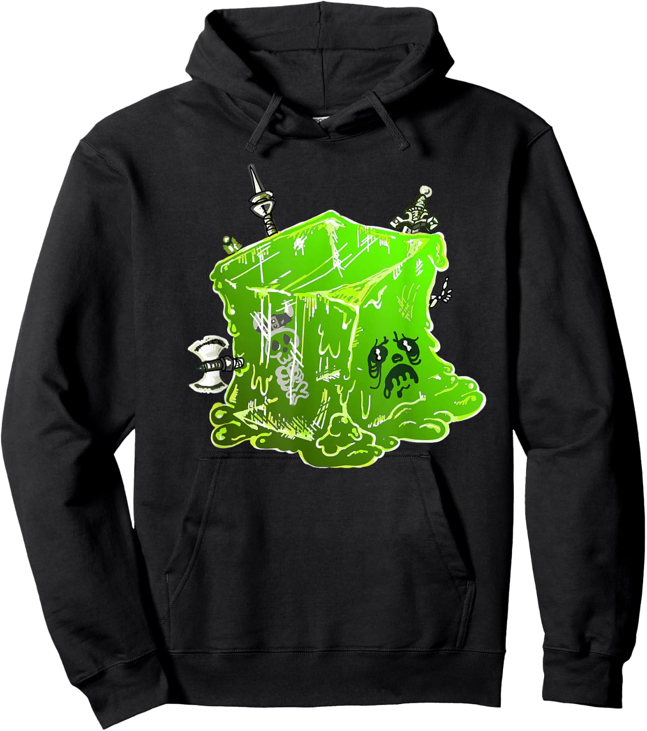 Gelatinous Cube Fantasy Roleplaying Illustration Hoodie - Hoodie | Black