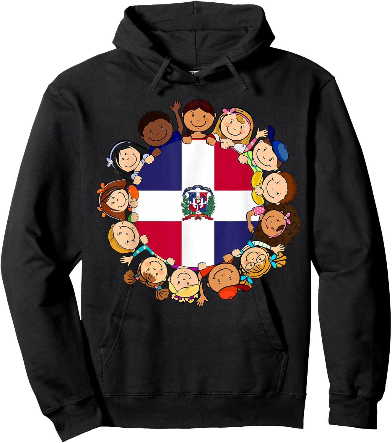 Dominican Republic Kids Dominicana Flag Hispanic Heritage Hoodie - Hoodie | Black