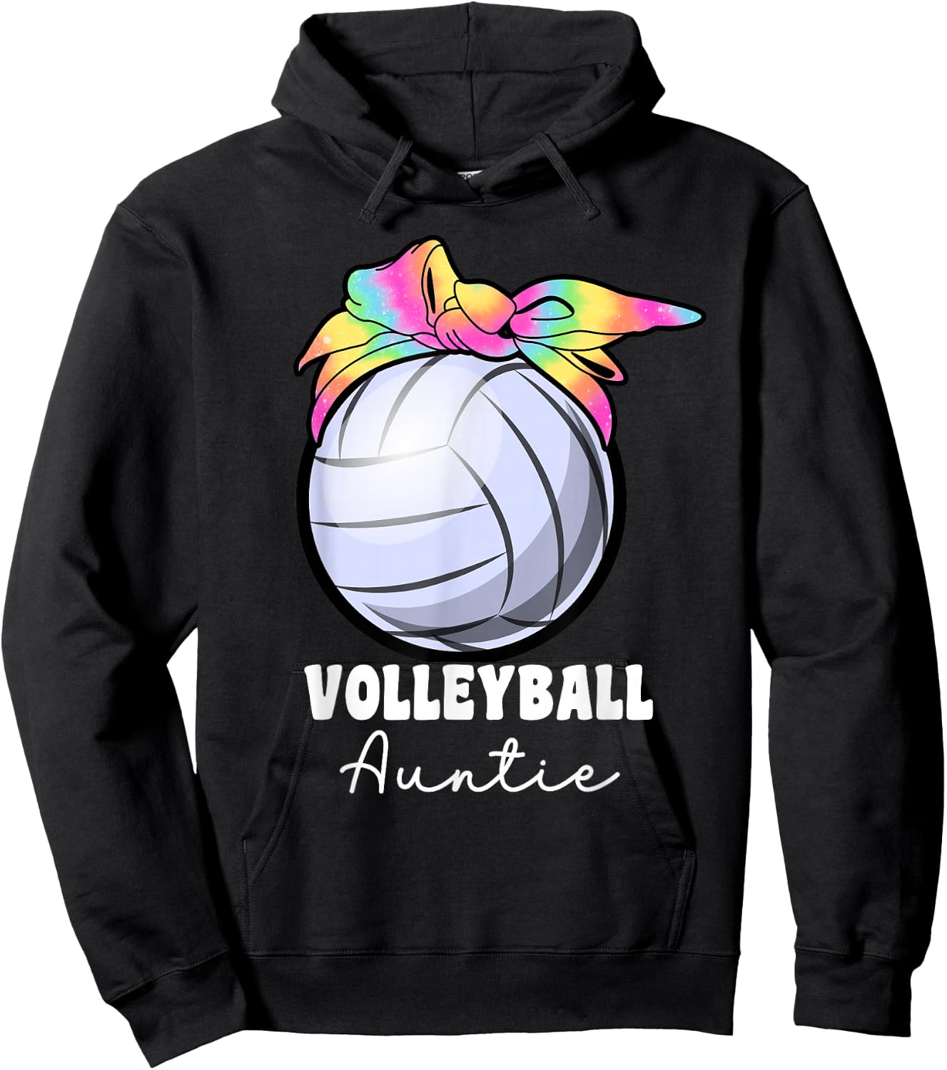 Proud Volleyball Aunt Tie Dye Volleyball Auntie Hoodie - Hoodie | Black