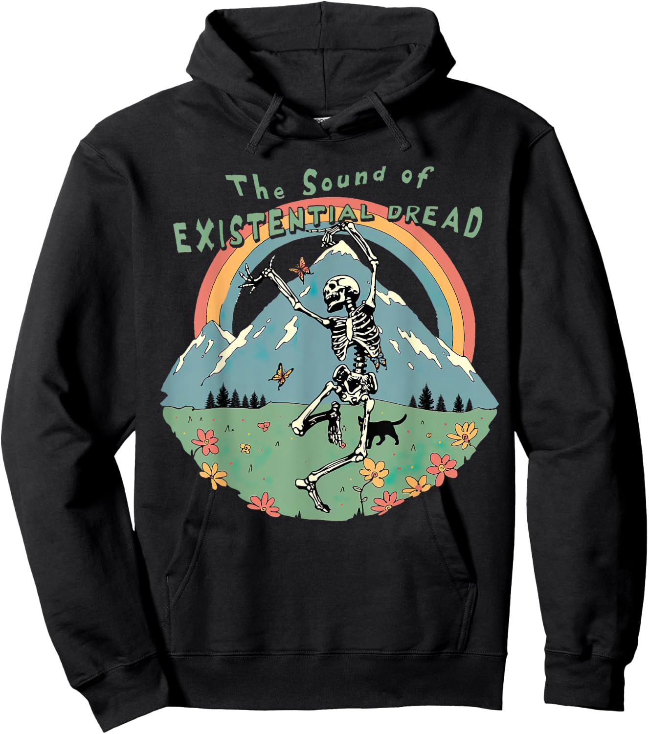 The Sound Of Existential Dread, Skeleton Dancing On Grass Hoodie - Hoodie | Black