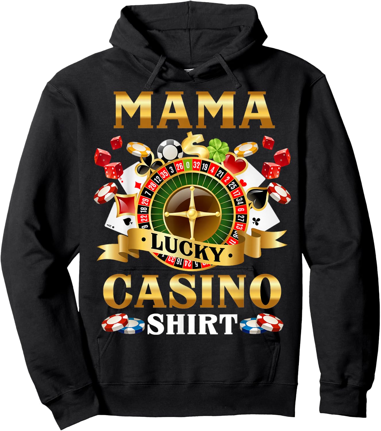 Casino Mama Funny Lucky Casino Game Player Family Matching Hoodie - Hoodie | Black