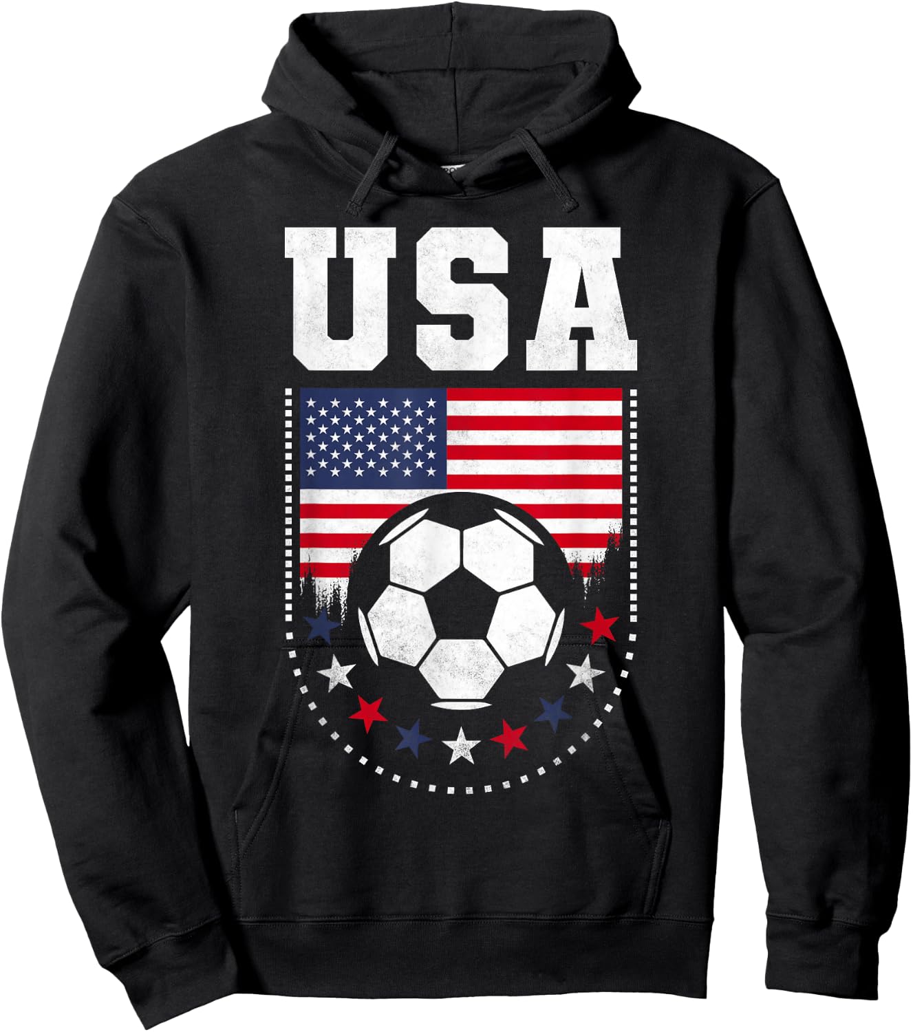 USA Flag Soccer Fan Hoodie - Hoodie | Black