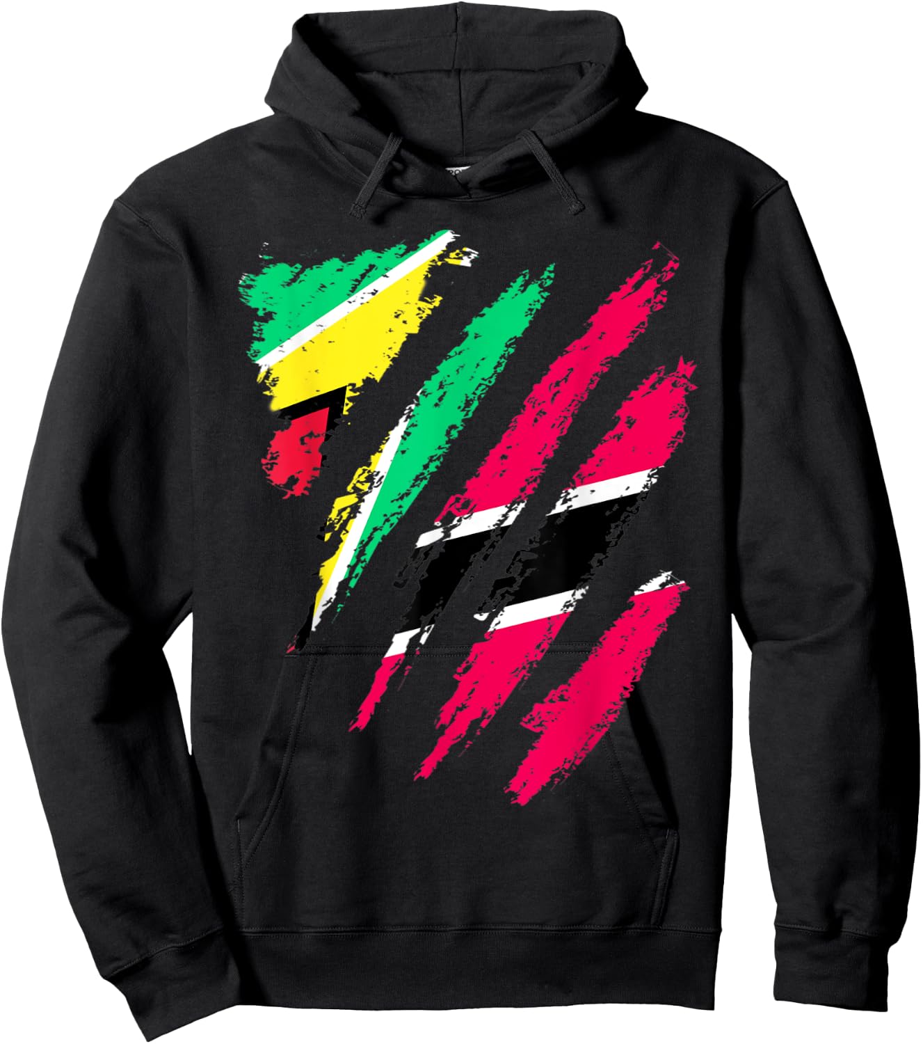 Guyana Flag Trinidad&Tobago Grown Patriot Country Stripes Hoodie - Hoodie | Black