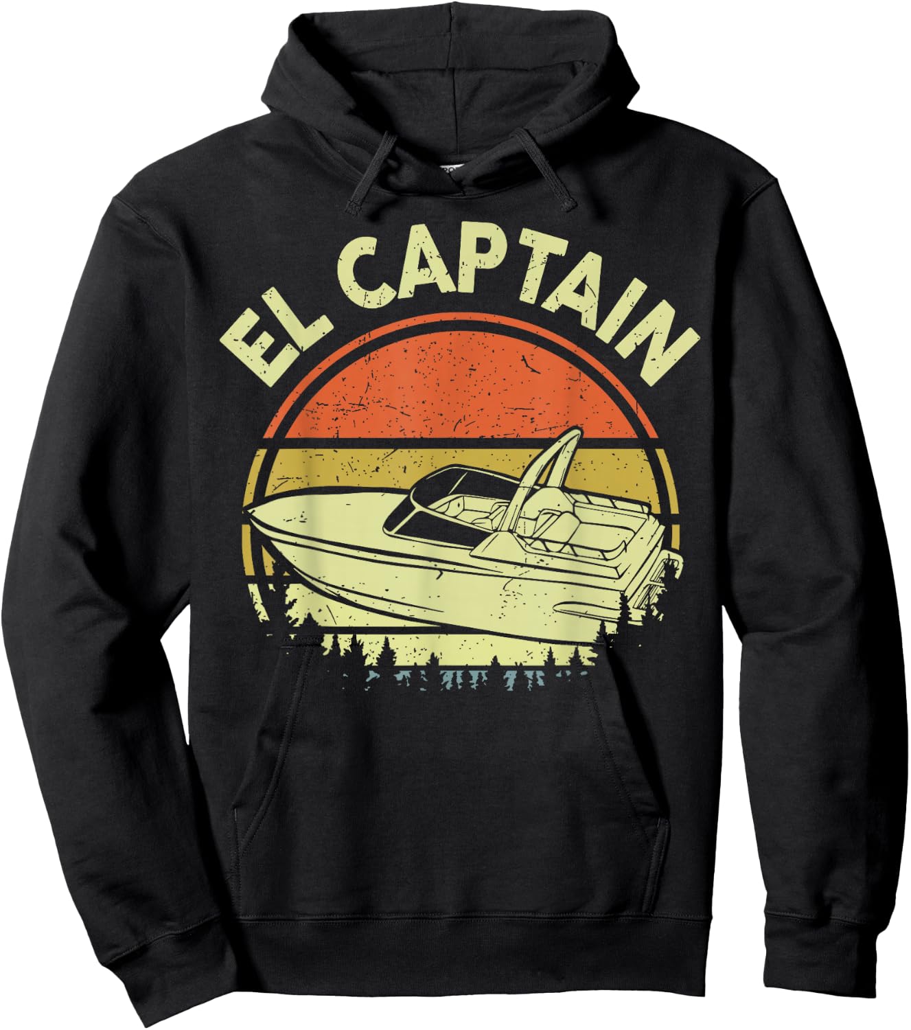 Motorboating El Captain Shirt Funny Dad Men Hoodie - Hoodie | Black