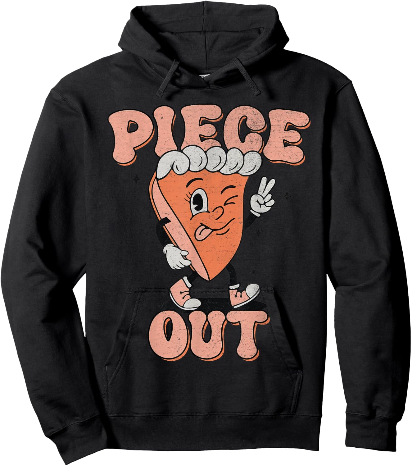 Piece Out Pumpkin Pie Retro Thanksgiving Fall Vibes Groovy Hoodie - Hoodie | Black