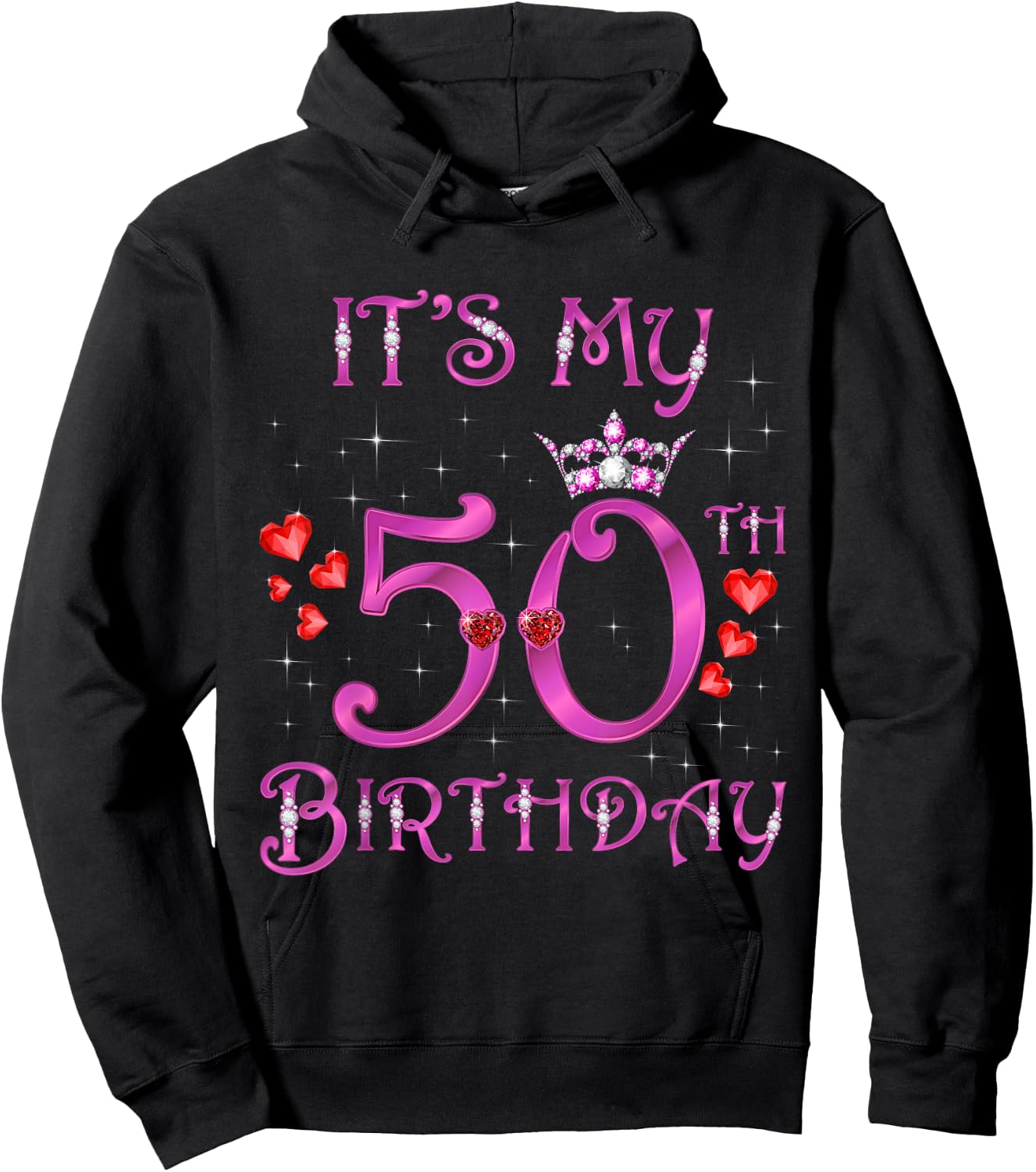 It's My 50th Birthday, 50 Years Old, 50th Bday Party Hoodie - Hoodie | Black