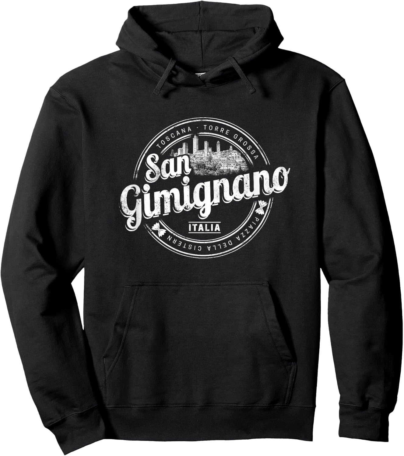 San Gimignano Tuscany Retro Italy Vintage Souvenir Hoodie - Hoodie | Black
