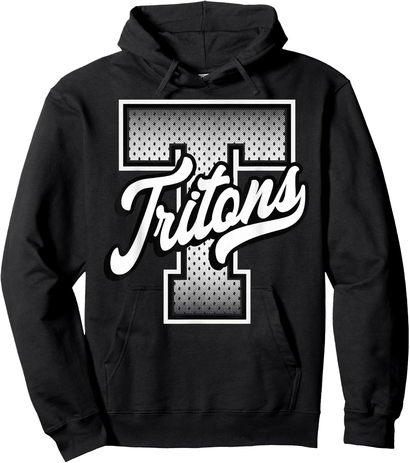 Tritons Win Football Baseball Basketball Co. -Adults Black Vintage Baseball Hoodie - Hoodie | Black