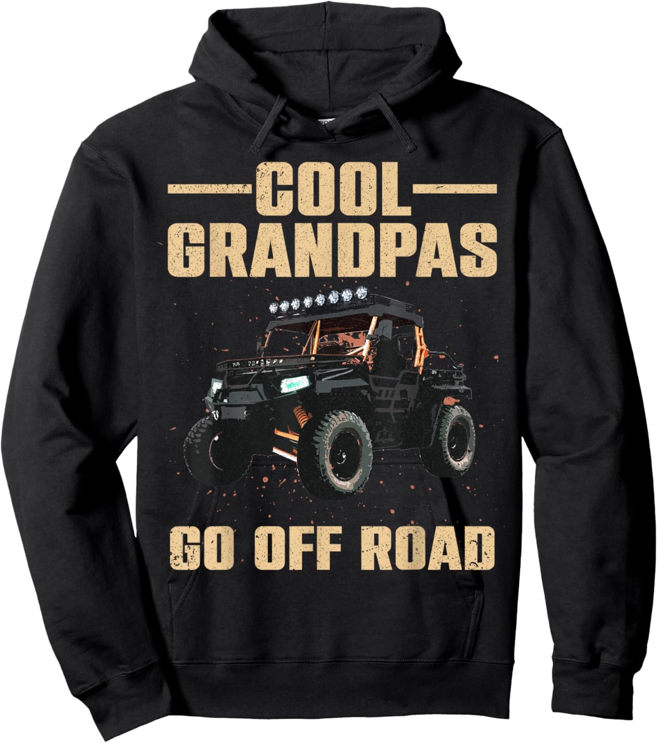 Cool SxS Design For Grandpa Men Off Road Ride UTV SxS Riding Hoodie - Hoodie | Black