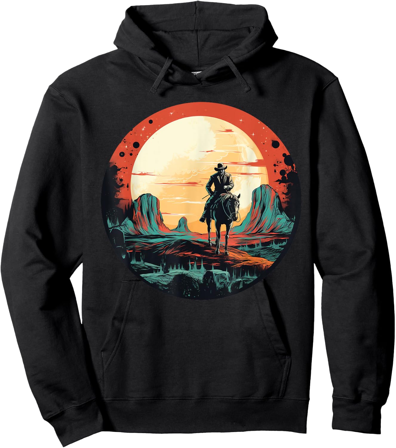 Cool Space Cowboy with Horse Costume for Boys and Girls Hoodie - Hoodie | Black