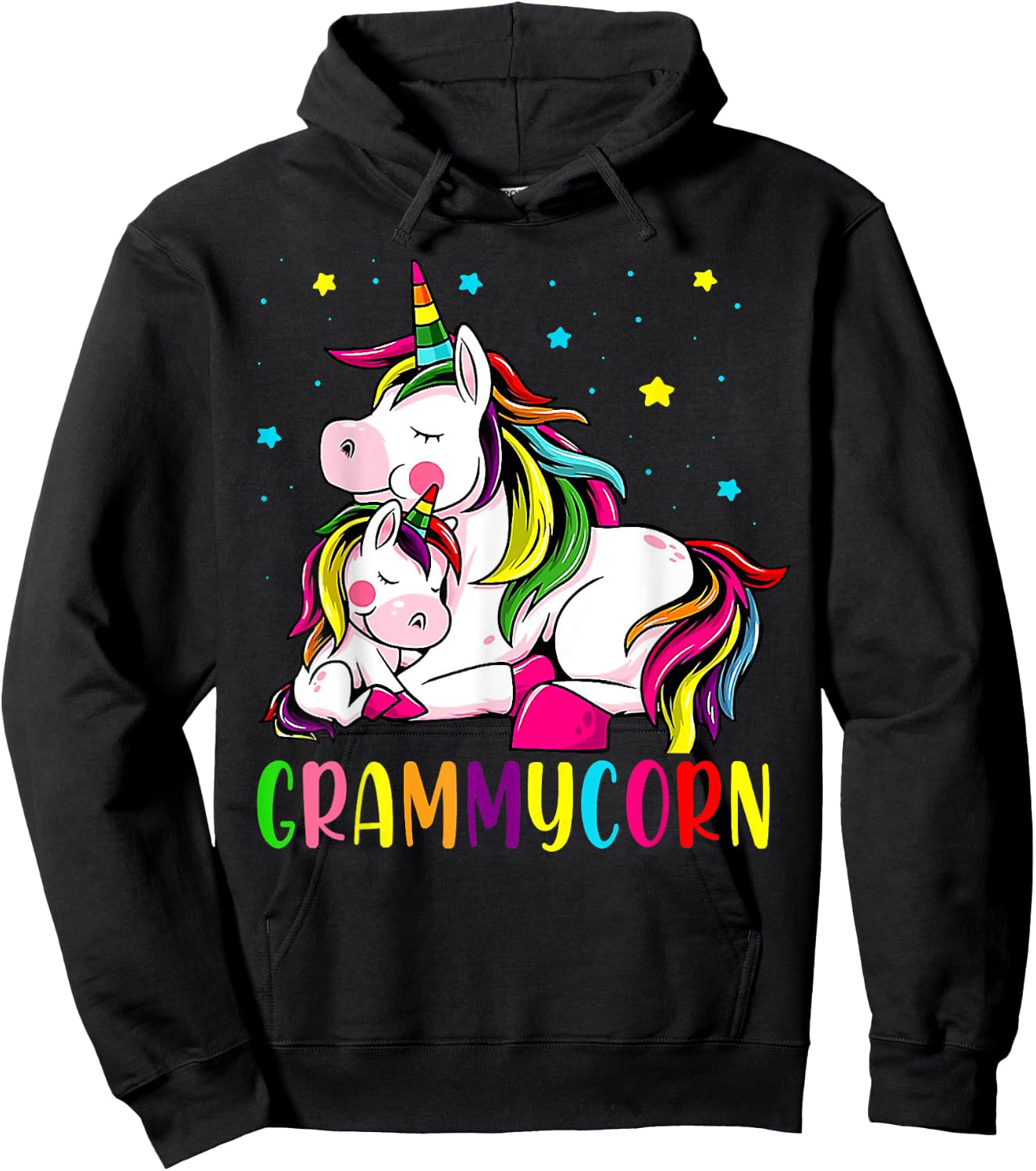 Funny Grammycorn Unicorn Costume Grammy Mom Mother's Day Hoodie - Hoodie | Black