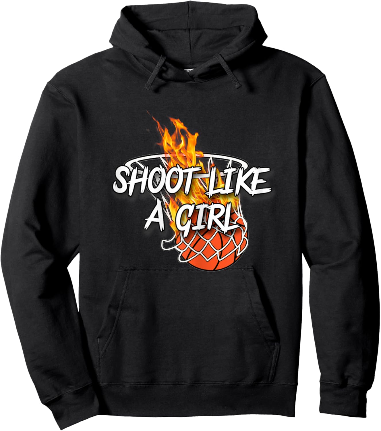 Basketball Apparel - Shoot Like A Girl - Lit Fire Basketball Hoodie - Hoodie | Black