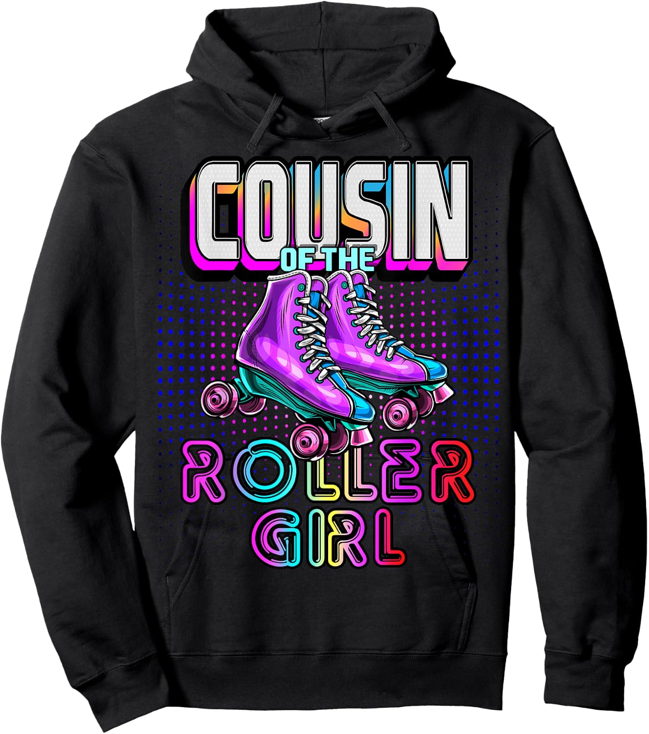 Cousin Roller Girl Roller Skating Birthday Matching Family Hoodie - Hoodie | Black