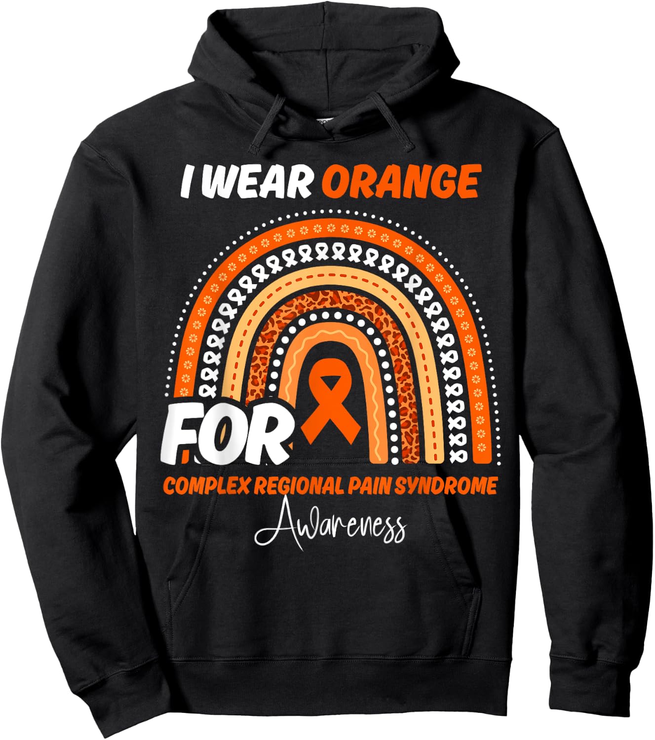 Complex Regional Pain Syndrome Awareness Month Orange Ribbon Hoodie - Hoodie | Black