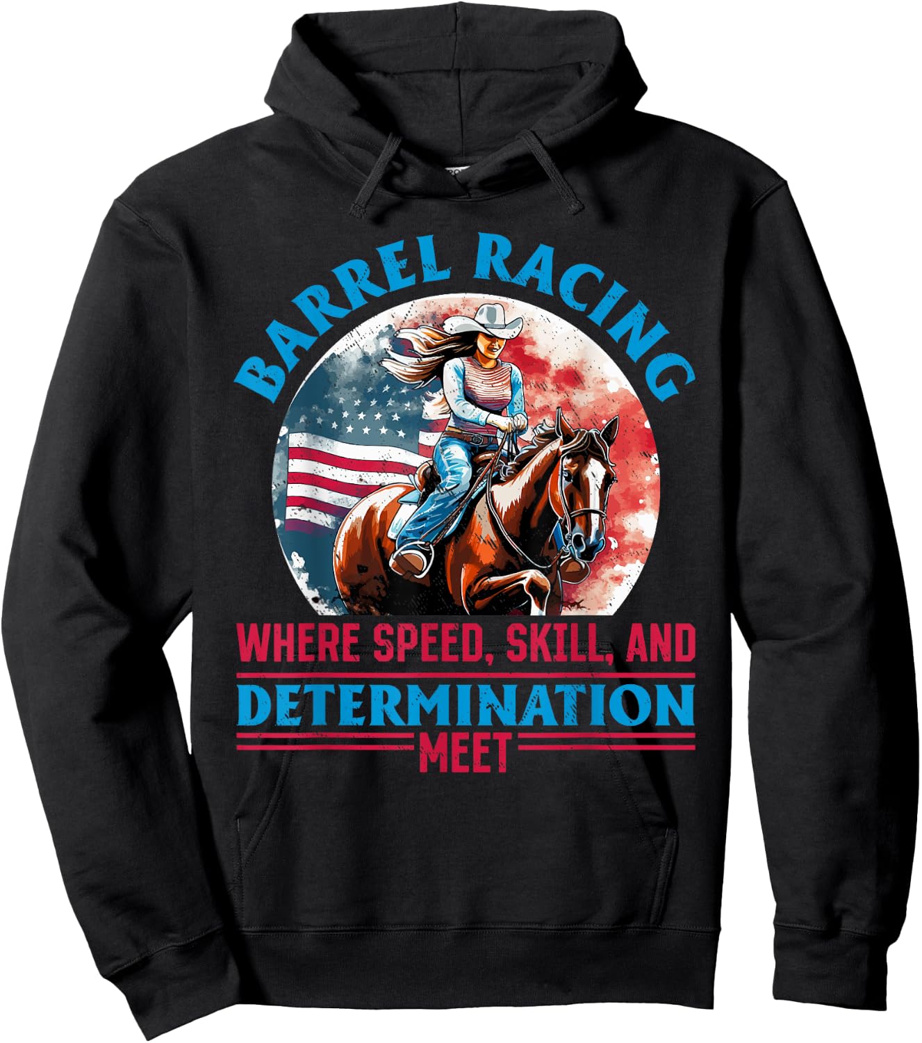 Horse Barrel Racing - Barrel racing where speed Hoodie - Hoodie | Black