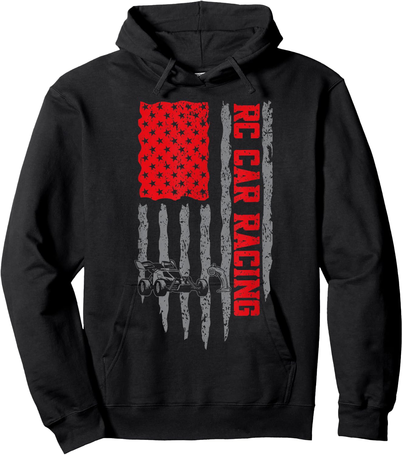 RC Cars RC Car Racing American Flag Radio Controlled Cars Hoodie - Hoodie | Black