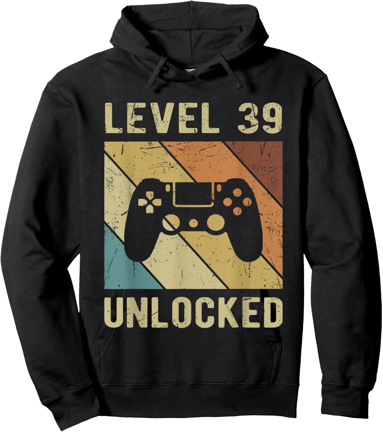 Level 39 Unlocked birthday decoration Funny Video Gamer Gift Hoodie - Hoodie | Black