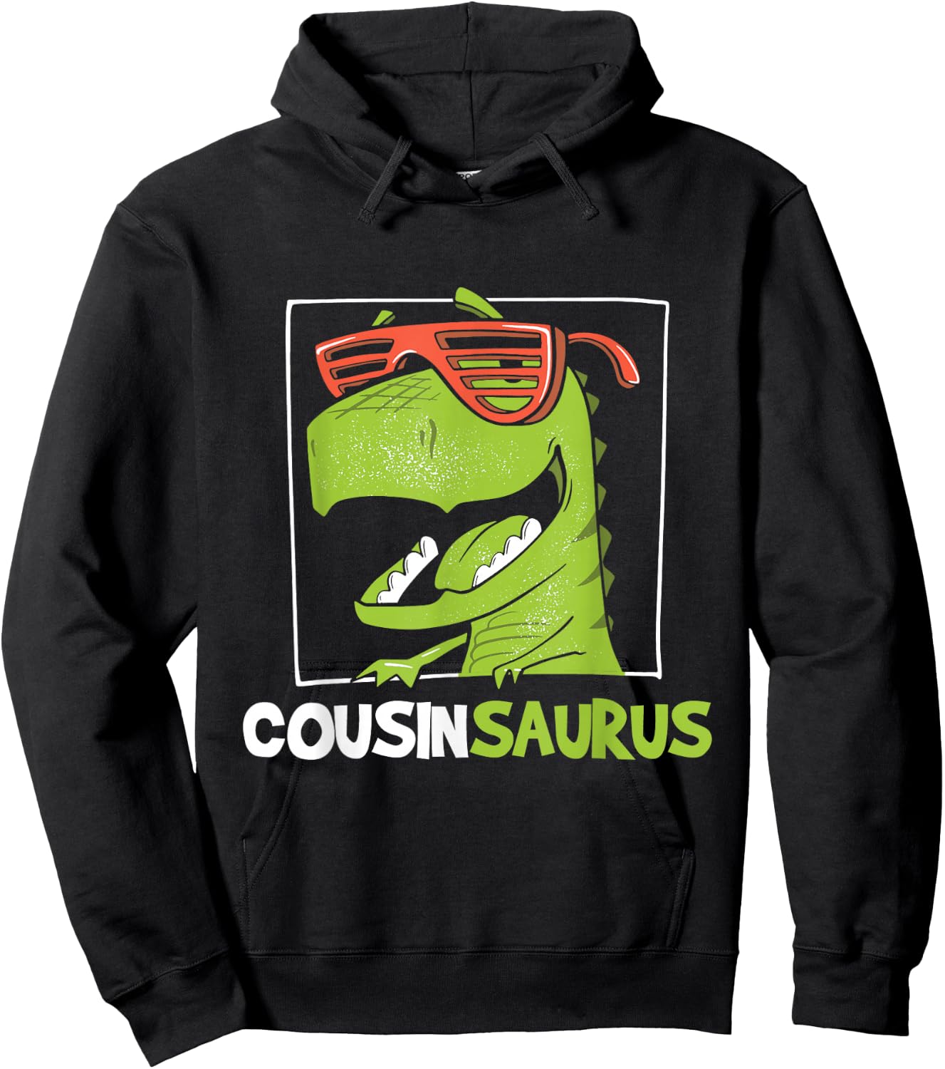 Cousinsaurus - Retro Vintage T Rex Cousin Family Hoodie - Hoodie | Black