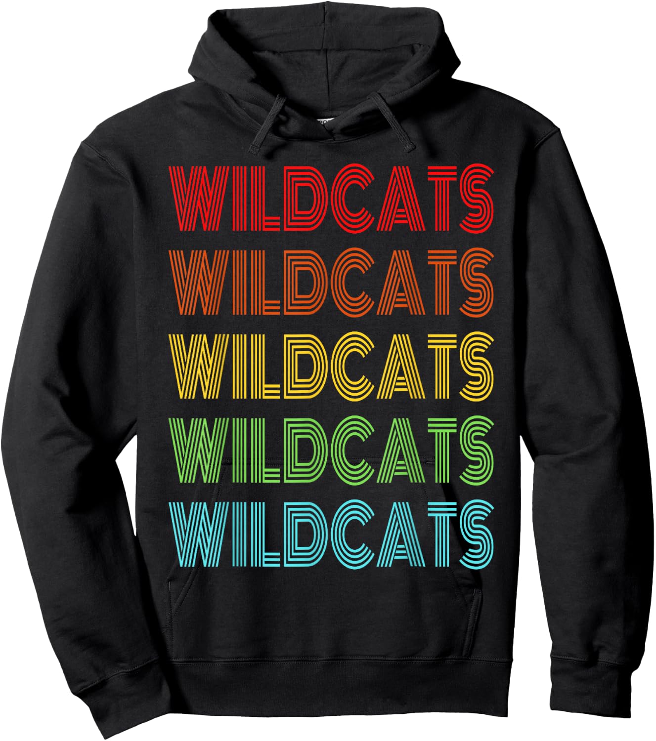 Retro Vintage Wildcats School Sports Fan Team Spirit Hoodie - Hoodie | Black