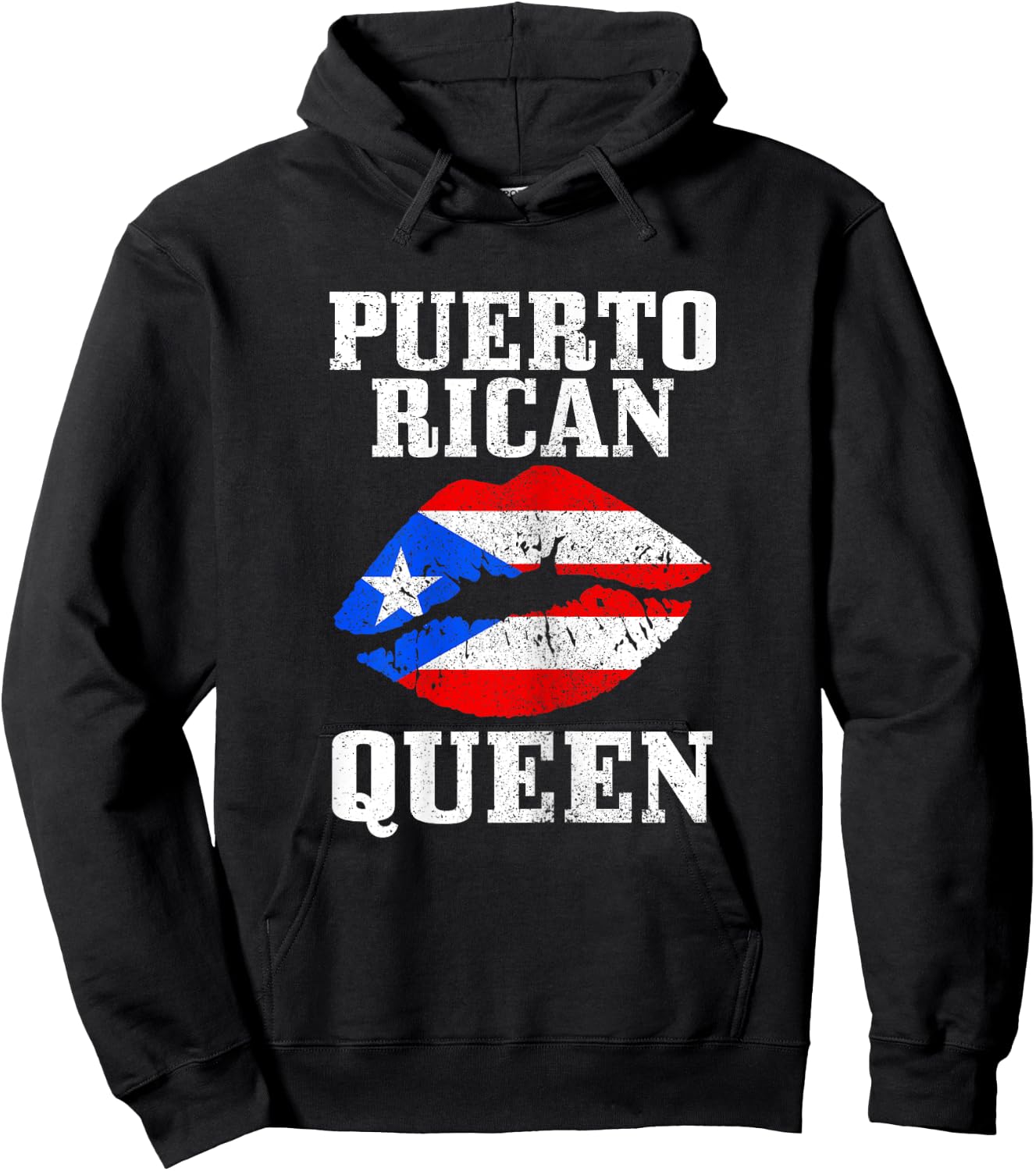 Puerto Rican Queen Puerto Rico Flag Pride Boricua Girls Hoodie - Hoodie | Black