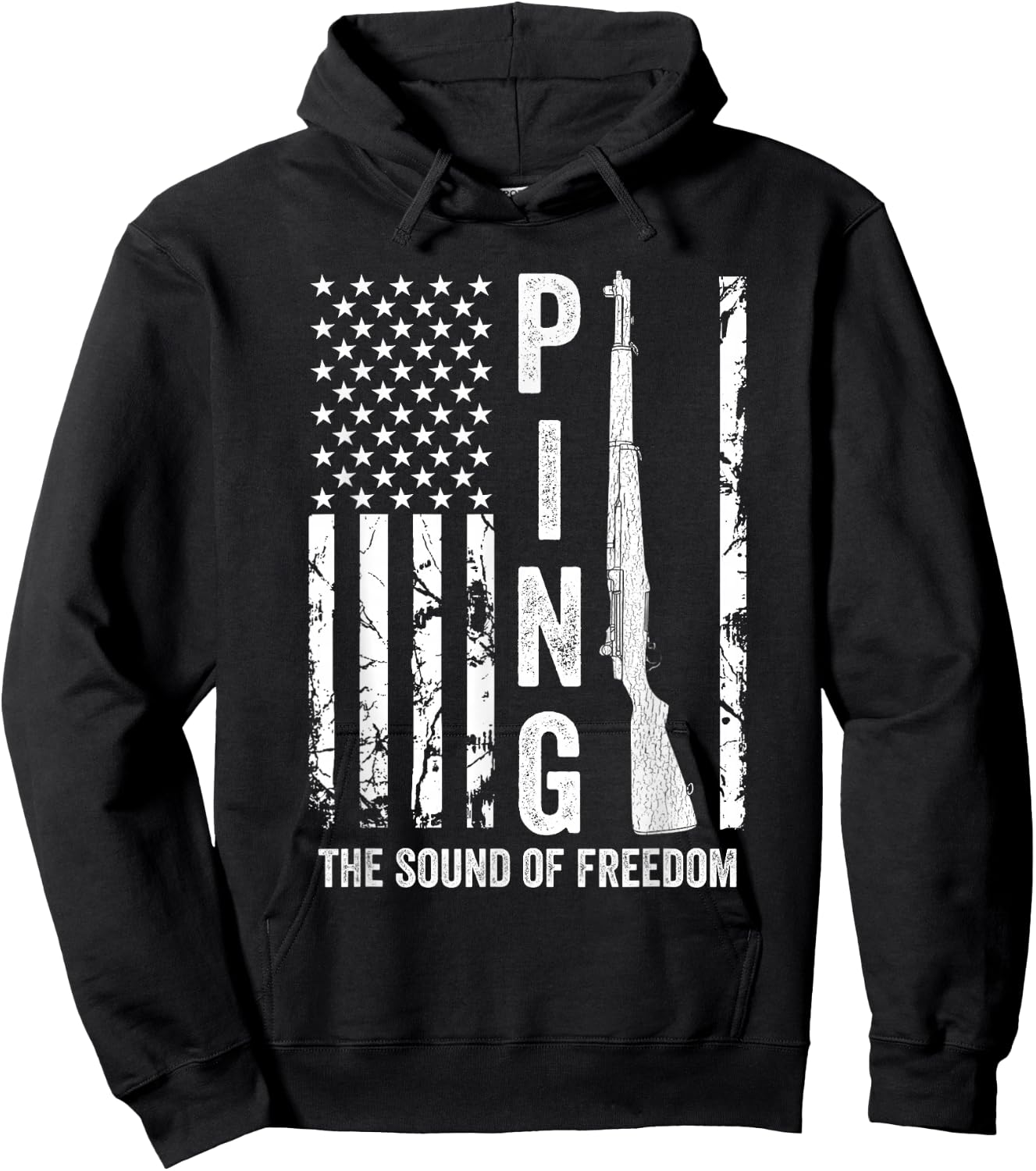 M1 Garand Rifle Ping The Sound of Freedom USA Flag Funny WW2 Hoodie - Hoodie | Black