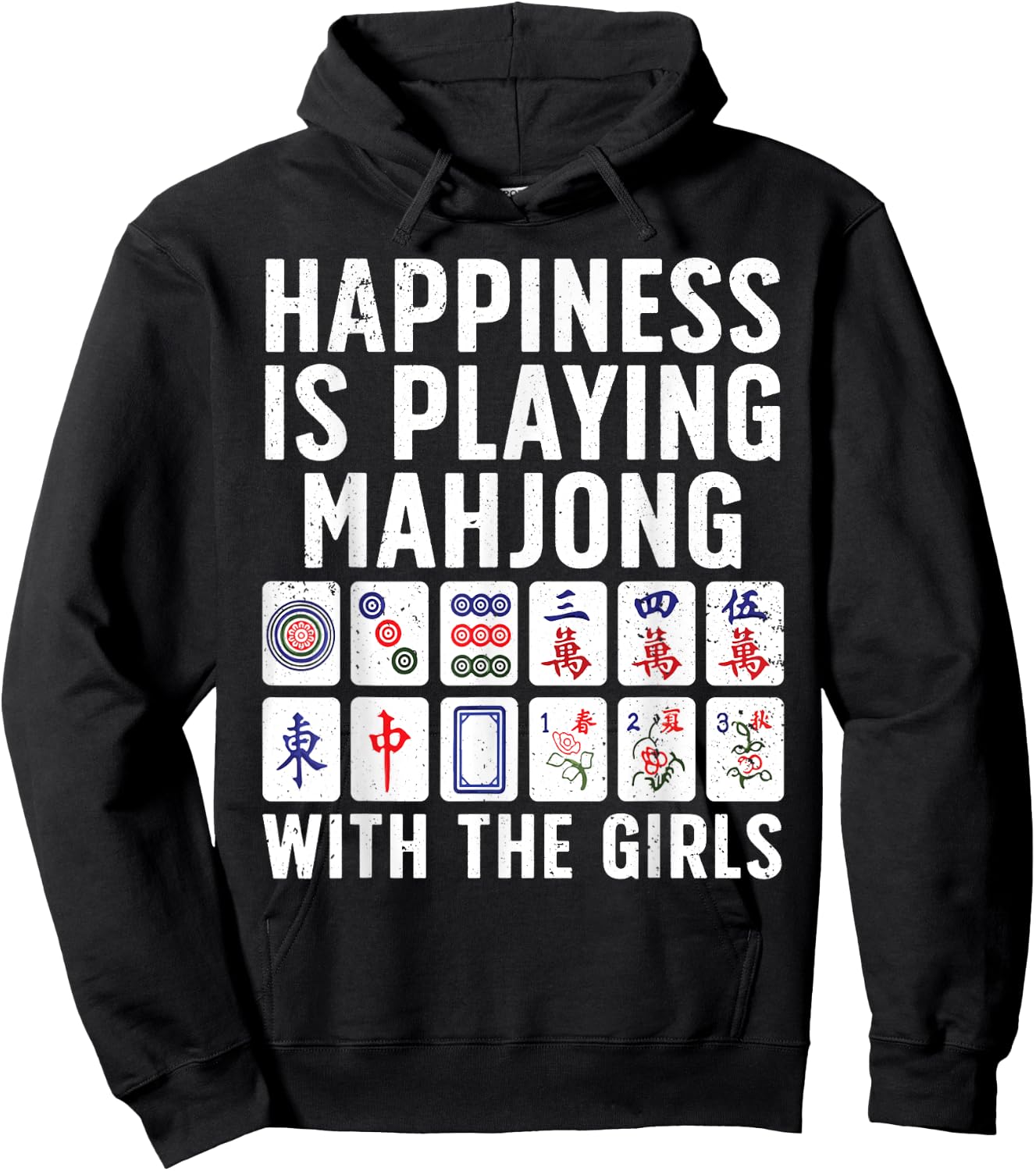 Funny Mahjong Girls Tile Game Mah Jongg Lovers Hoodie - Hoodie | Black