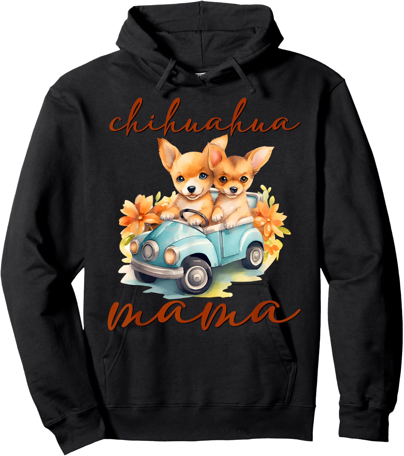Funny Women Chihuahua Mama Dog Moms Pet Lovers Mother Day Hoodie - Hoodie | Black