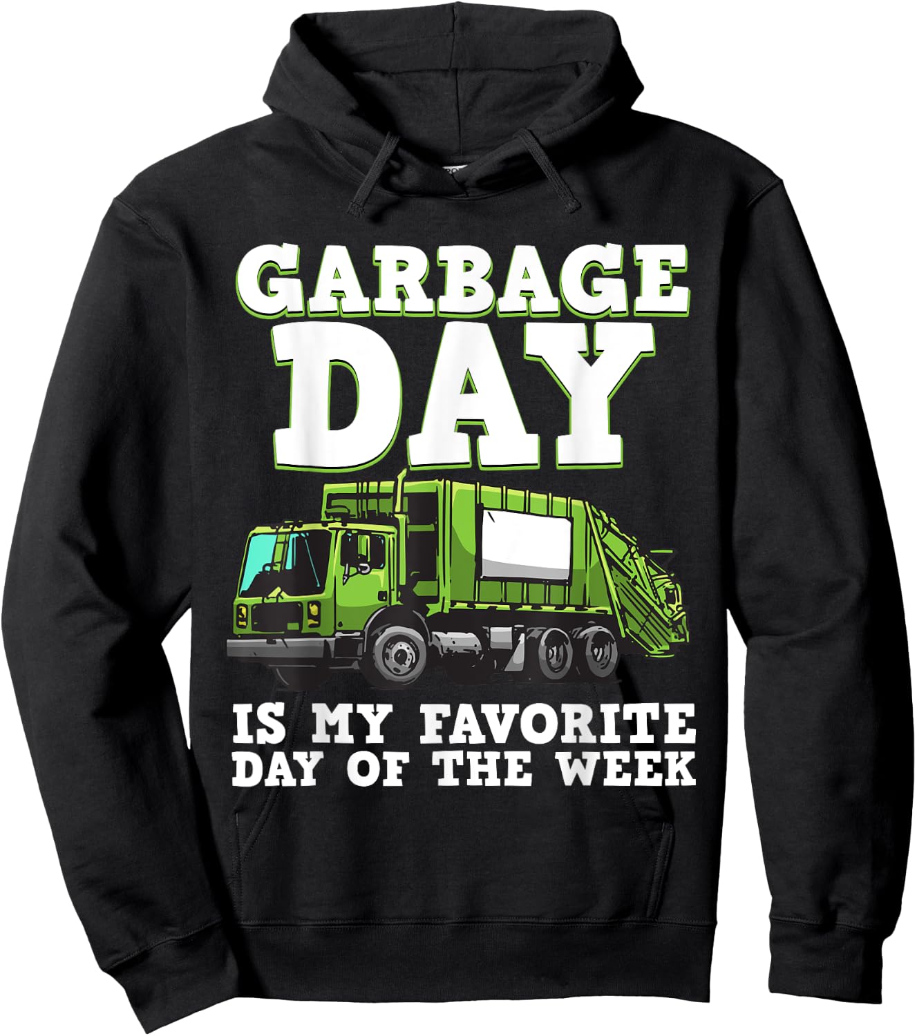 Funny Garbage Truck For Kids Boys Toddlers Waste Garbage Day Hoodie - Hoodie | Black