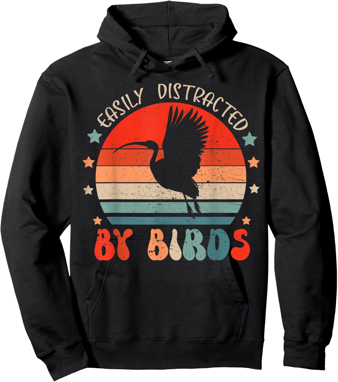 Ibis Lover Shirt Easily Distracted By Birds For Youth & Kids Hoodie - Hoodie | Black