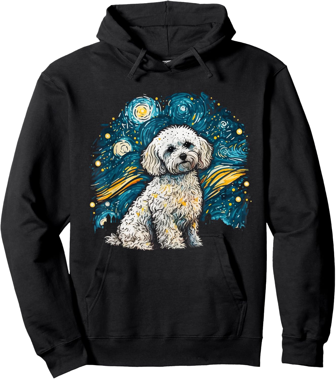 Maltipoo Starry Night Van Gogh Maltipoo Mom Dad Owner Hoodie - Hoodie | Black
