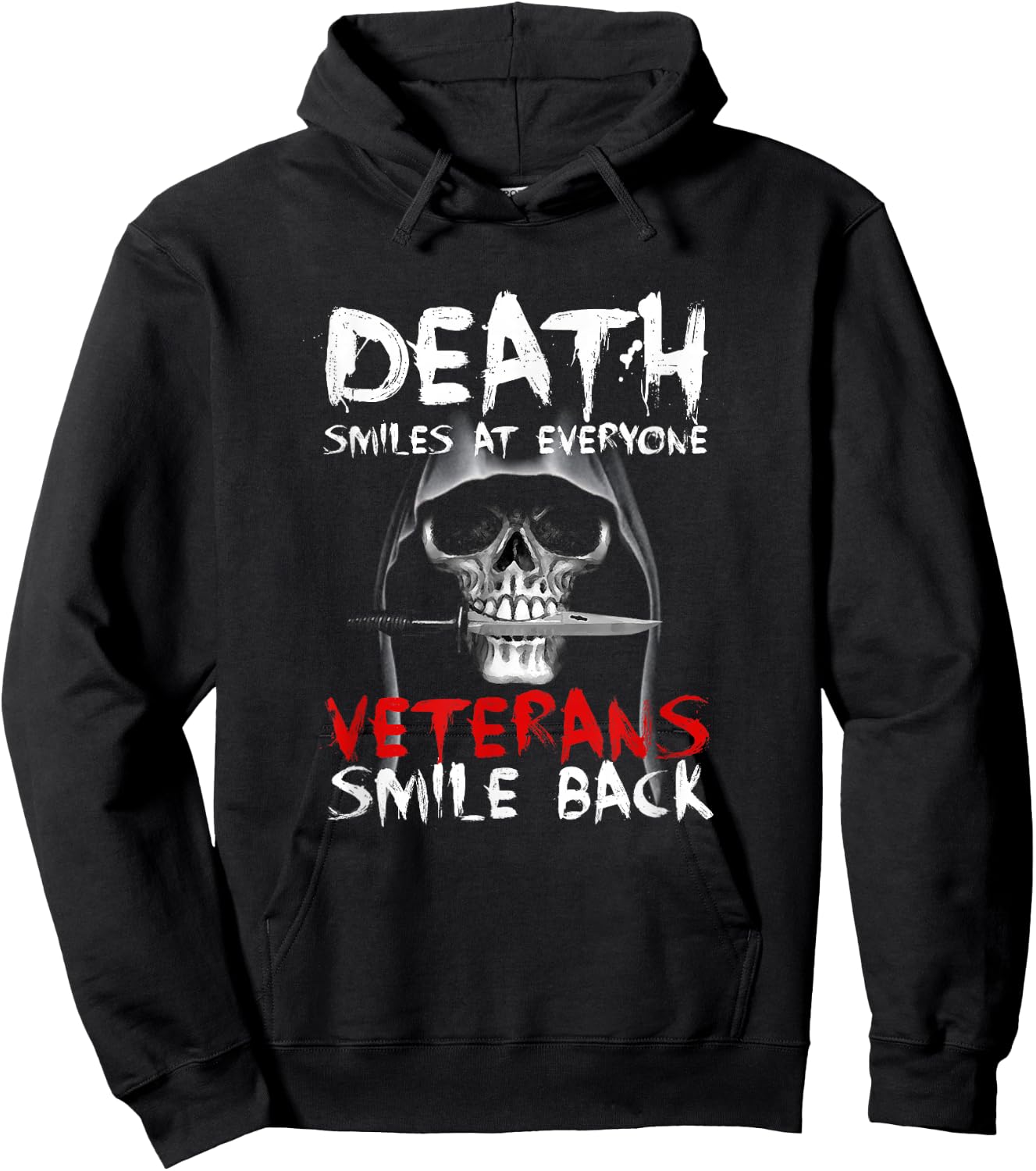 Death Smiles at everyone, veterans smile back Hoodie - Hoodie | Black
