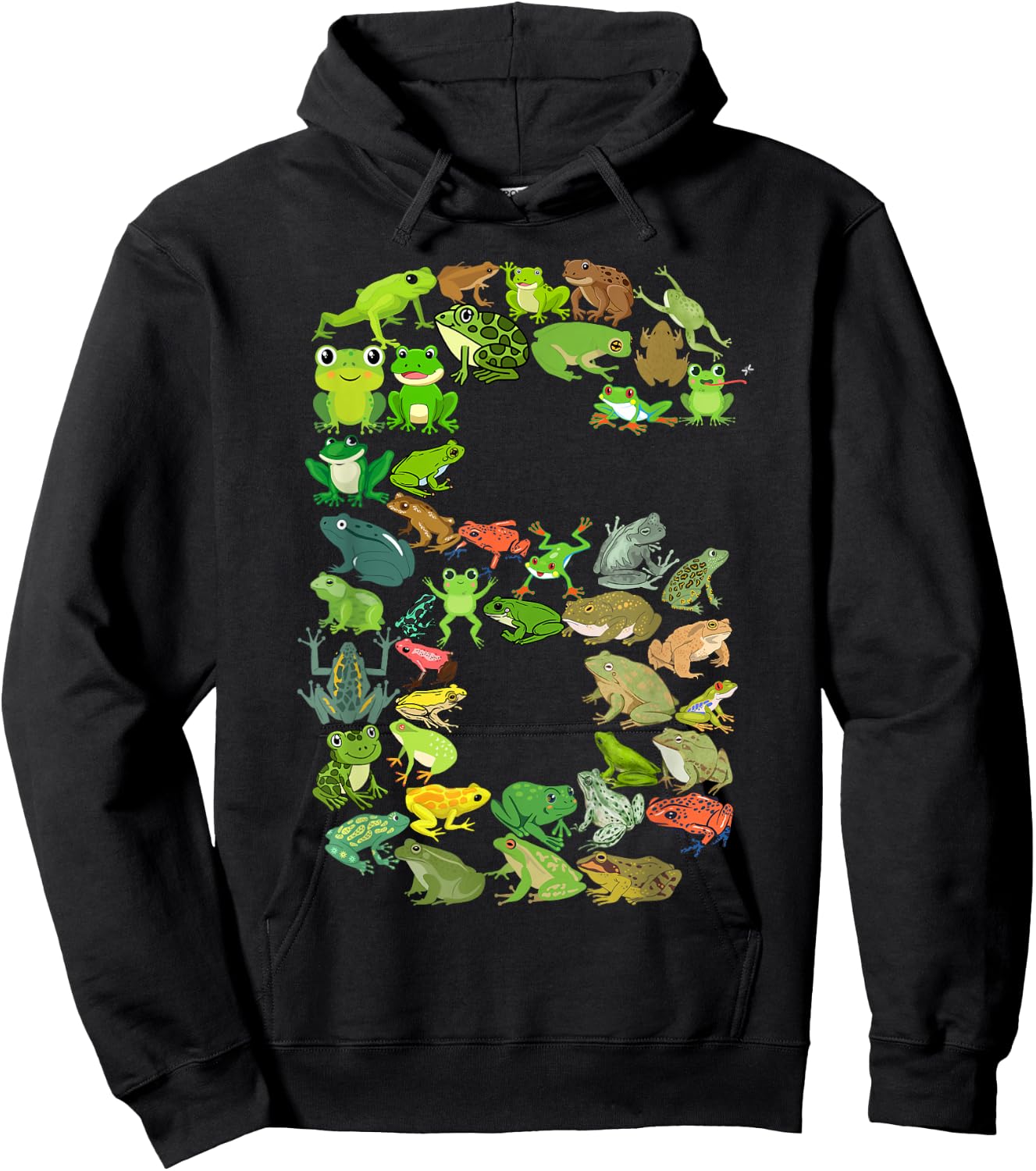 Cute 6th Birthday Frog Themed 6 Year Old Kids Frog Lover Hoodie - Hoodie | Black