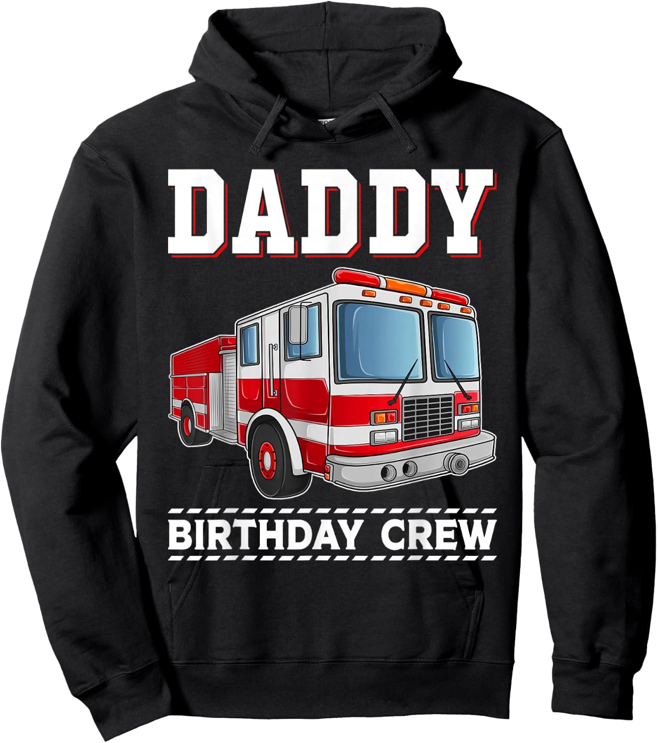 Daddy Birthday Crew Fire Truck Themed Family Matching Hoodie - Hoodie | Black