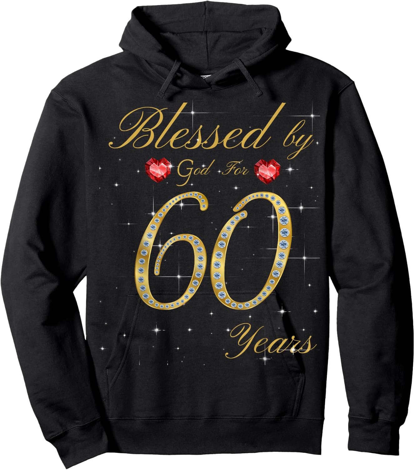 Blessed By God For 60 Years Old 60th Birthday Hoodie - Hoodie | Black