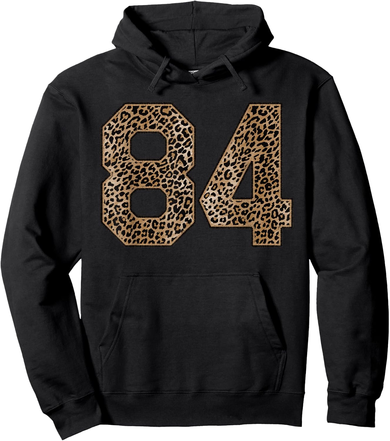 Leopard Number 84 Athlete Sports Jersey Supporter Fanwear Hoodie - Hoodie | Black
