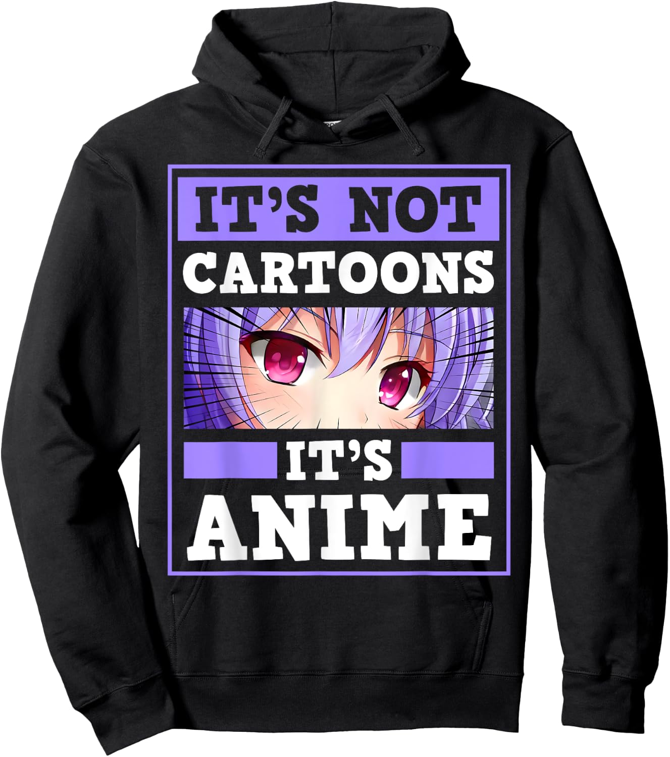 It's Not Cartoon It's Anime Kawaii Japanese Anime Girl Otaku Hoodie - Hoodie | Black