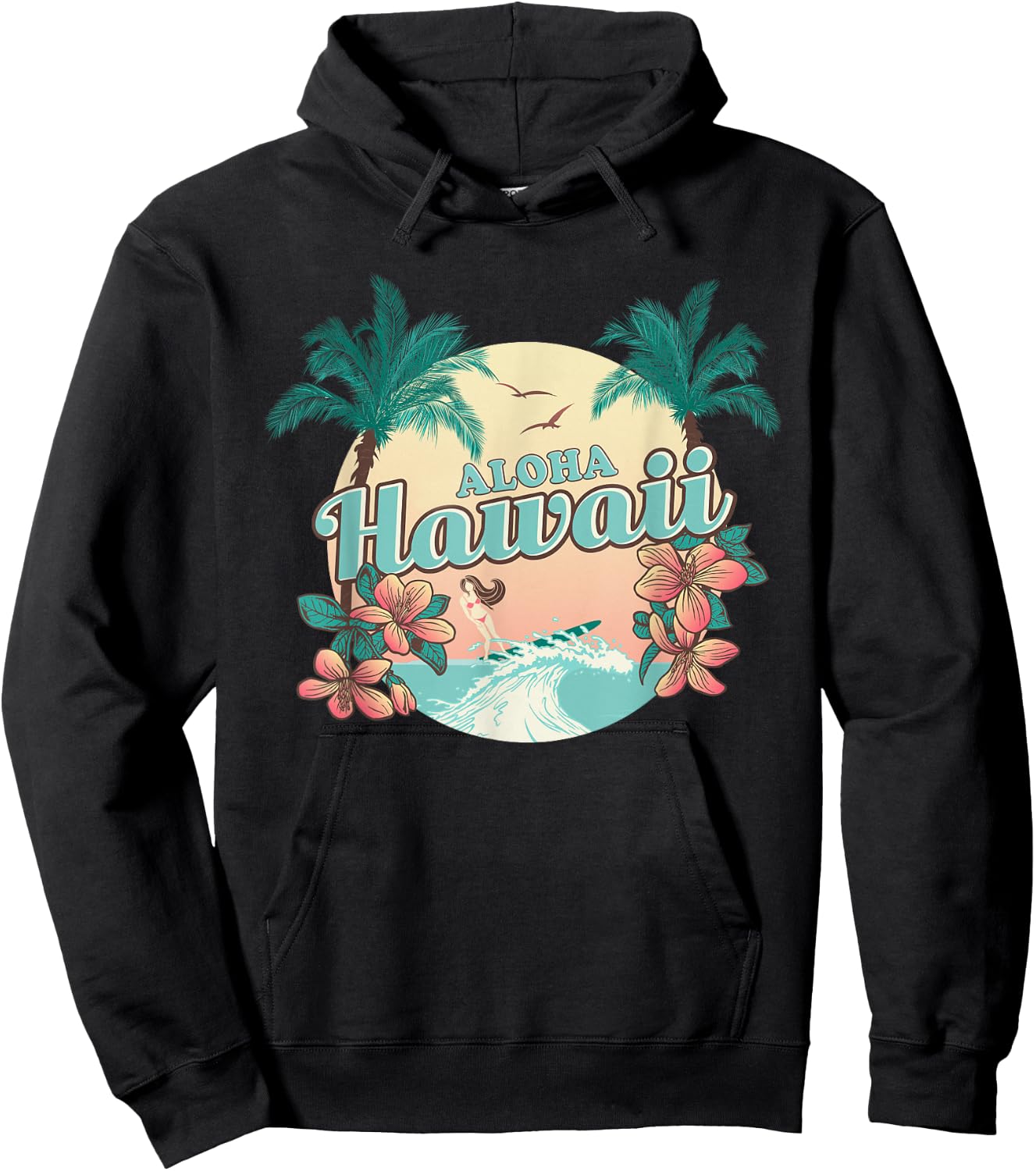Hawaii - ALOHA - HI - Throwback Design - Classic Hoodie - Hoodie | Black