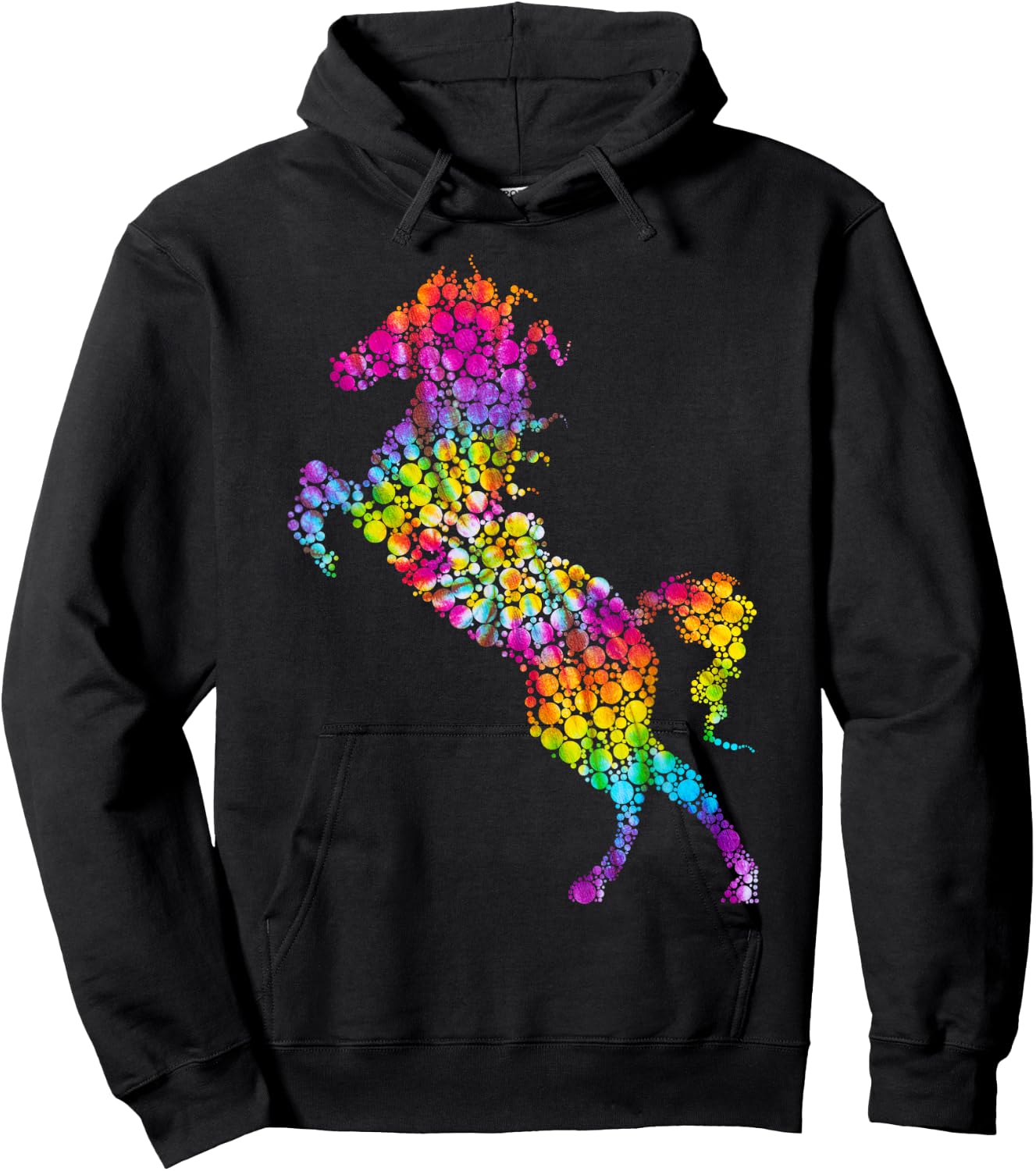 Colorful Polka Dot Horse Dot Day Girls Horses Riding Hoodie - Hoodie | Black