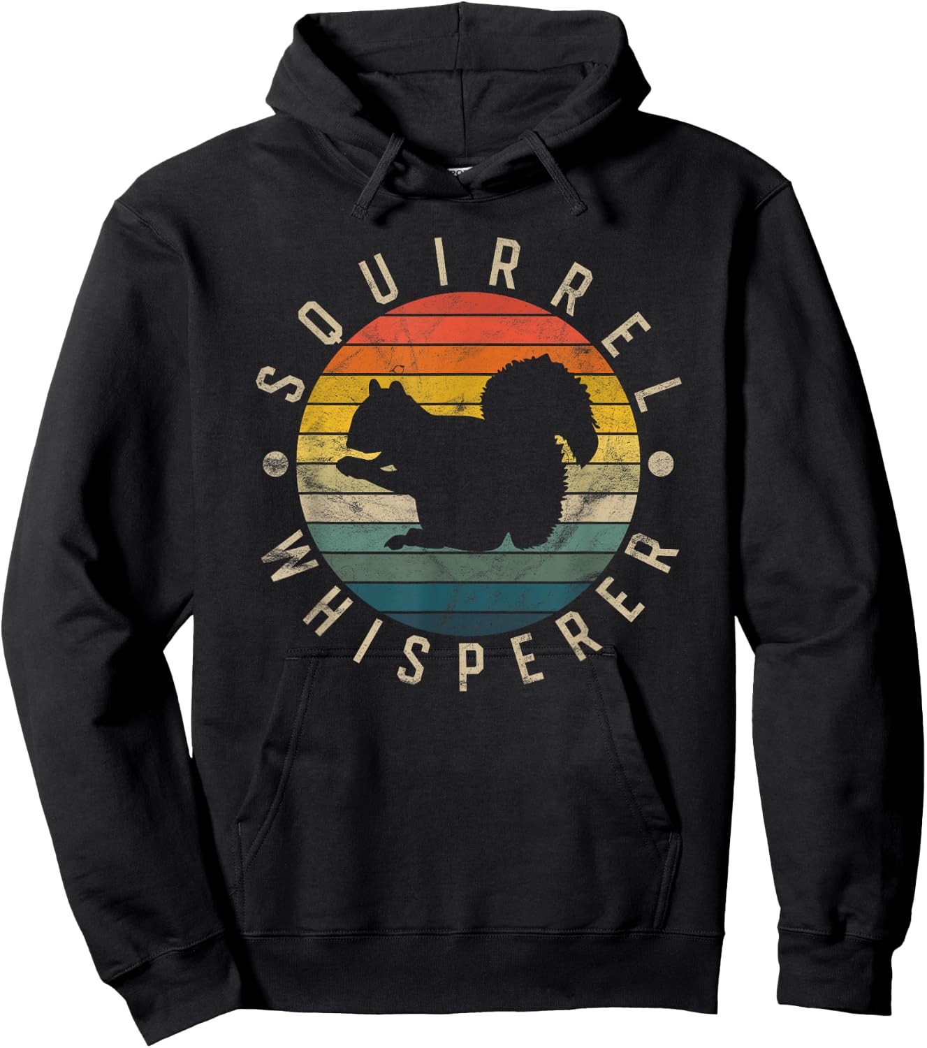 Squirrel Whisperer Vintage Sunset Cute Women's Squirrel Hoodie - Hoodie | Black