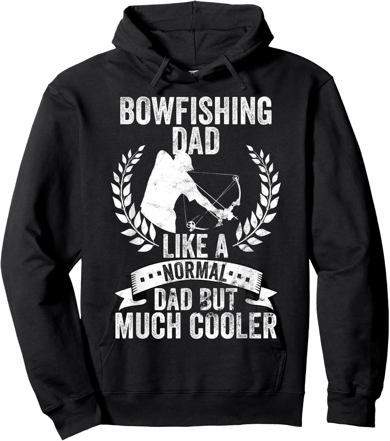 Bowfishing dad bowhunting fathersday patriotic design Men Hoodie - Hoodie | Black
