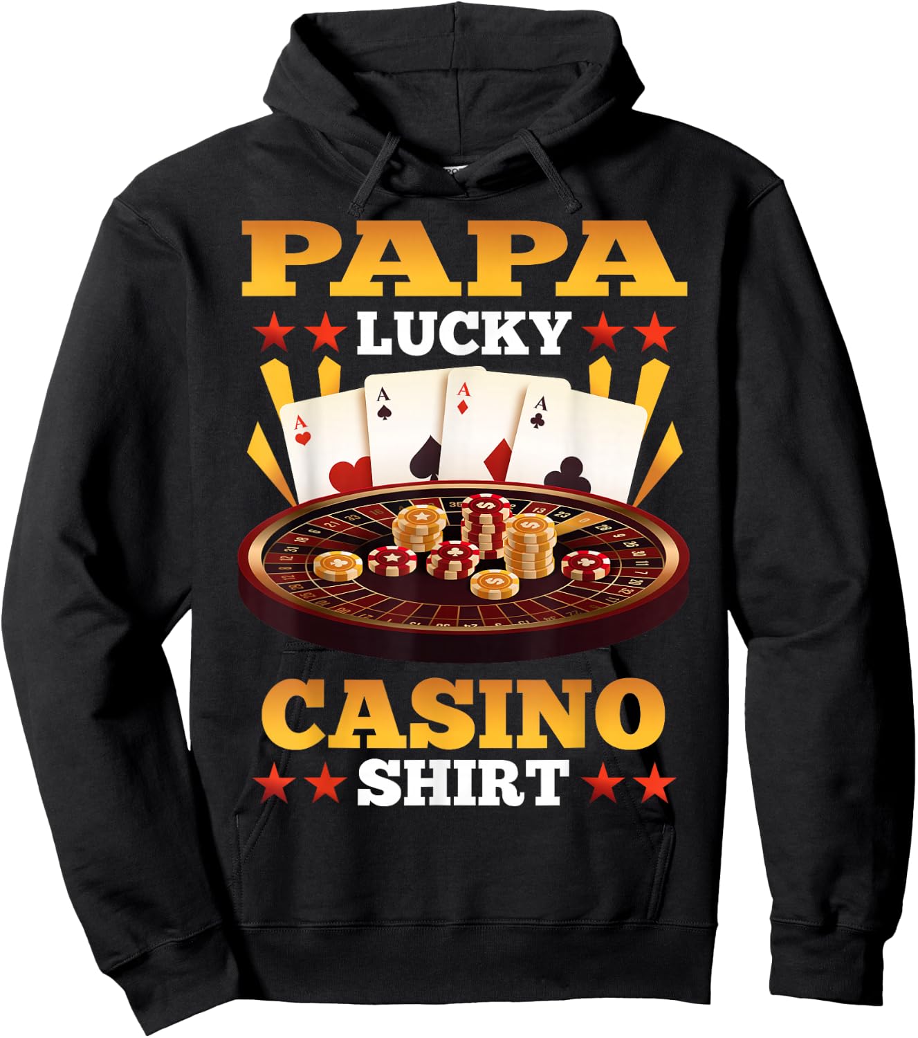Casino Papa Lucky Casino Shirt Matching Family Party Hoodie - Hoodie | Black