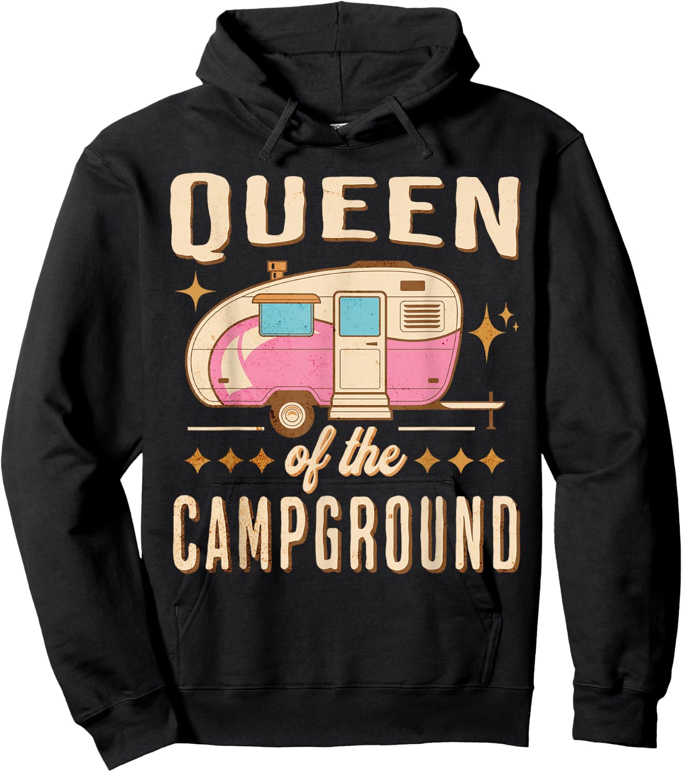 Queen Of The Campground - Funny Camping - Women's Camp Hoodie - Hoodie | Black