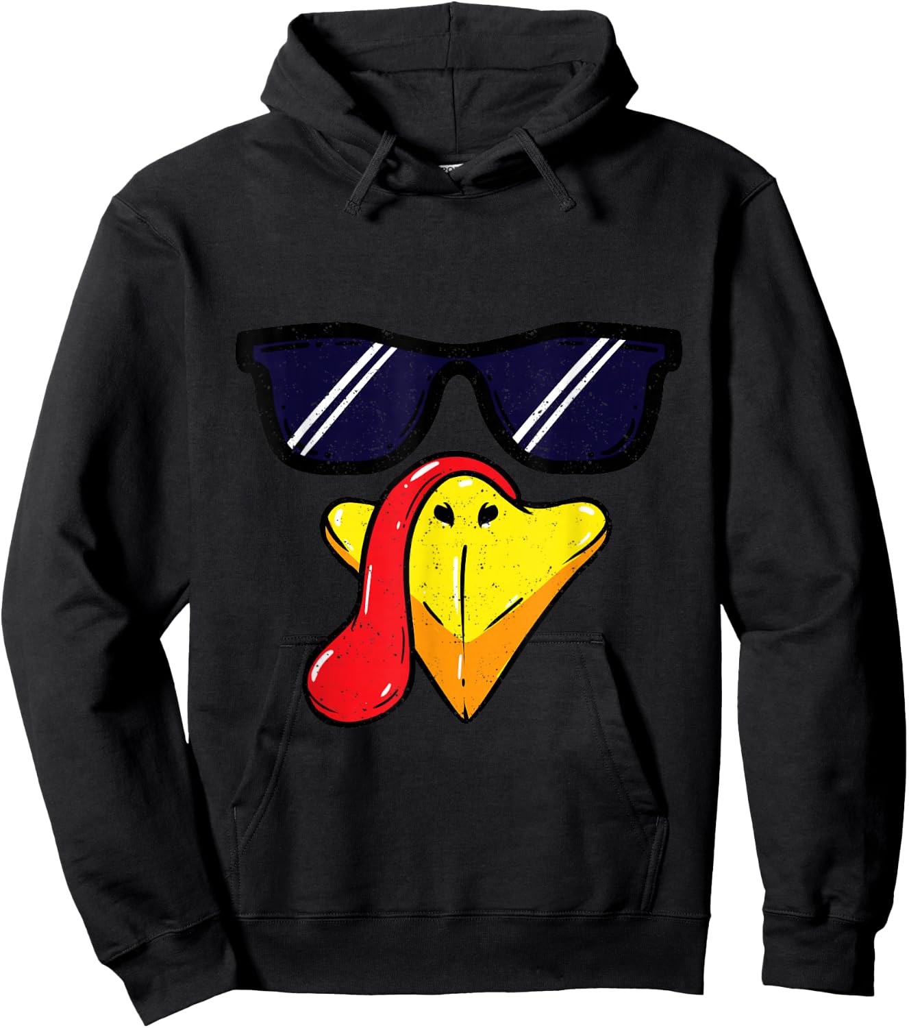 Turkey Face Thanksgiving Day Pilgrim Trot Costume Hoodie - Hoodie | Black