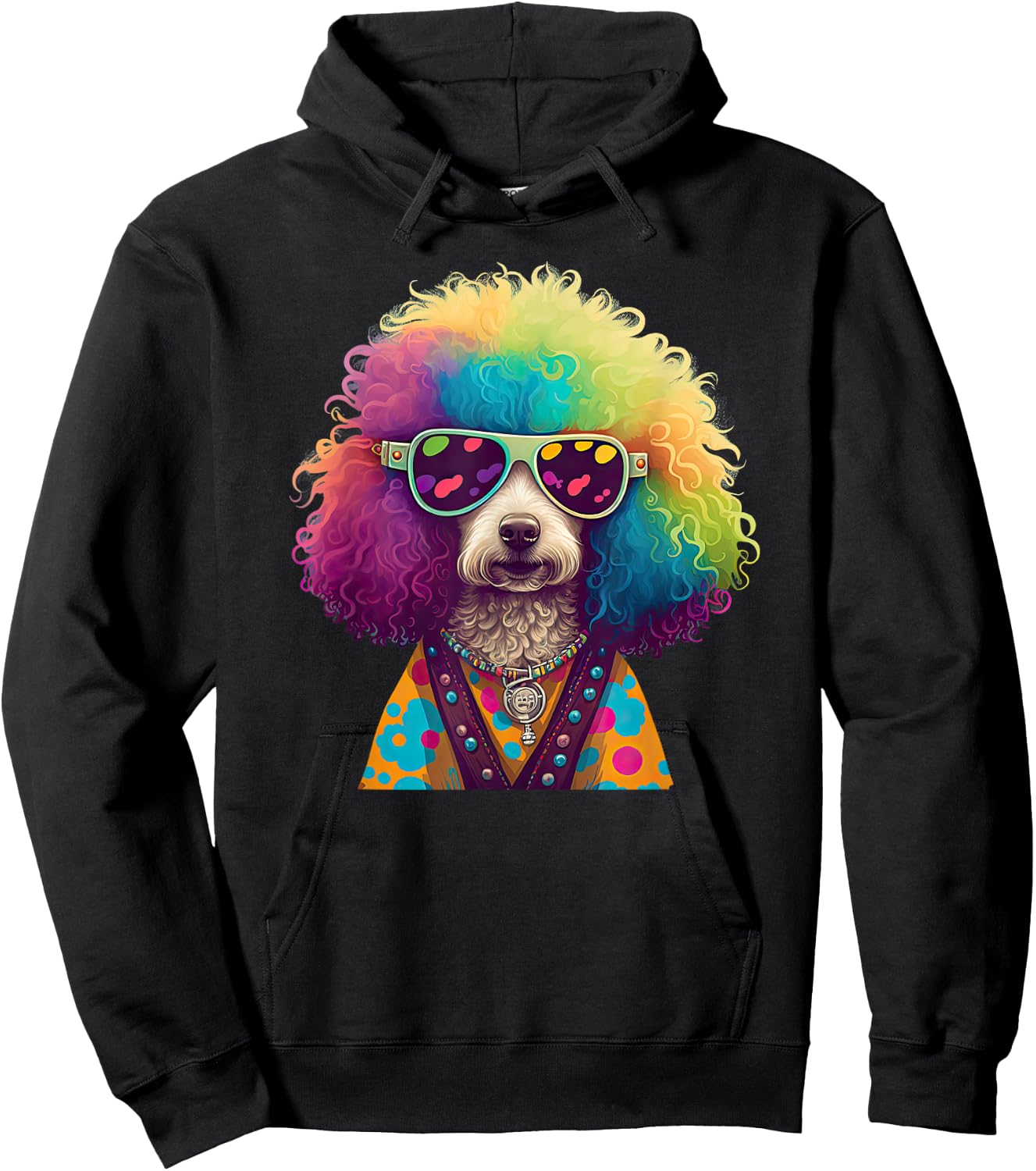 Funny Poodle Dog Miniature Poodle Toy Poodle Hippie Women Kids Hoodie - Hoodie | Black