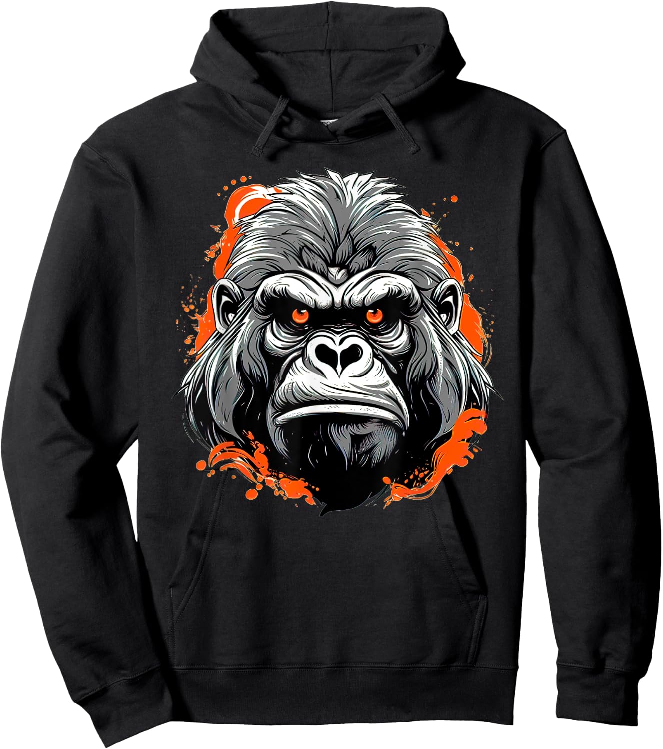 Mad gorilla Monkey ape face with a serious look Hoodie - Hoodie | Black