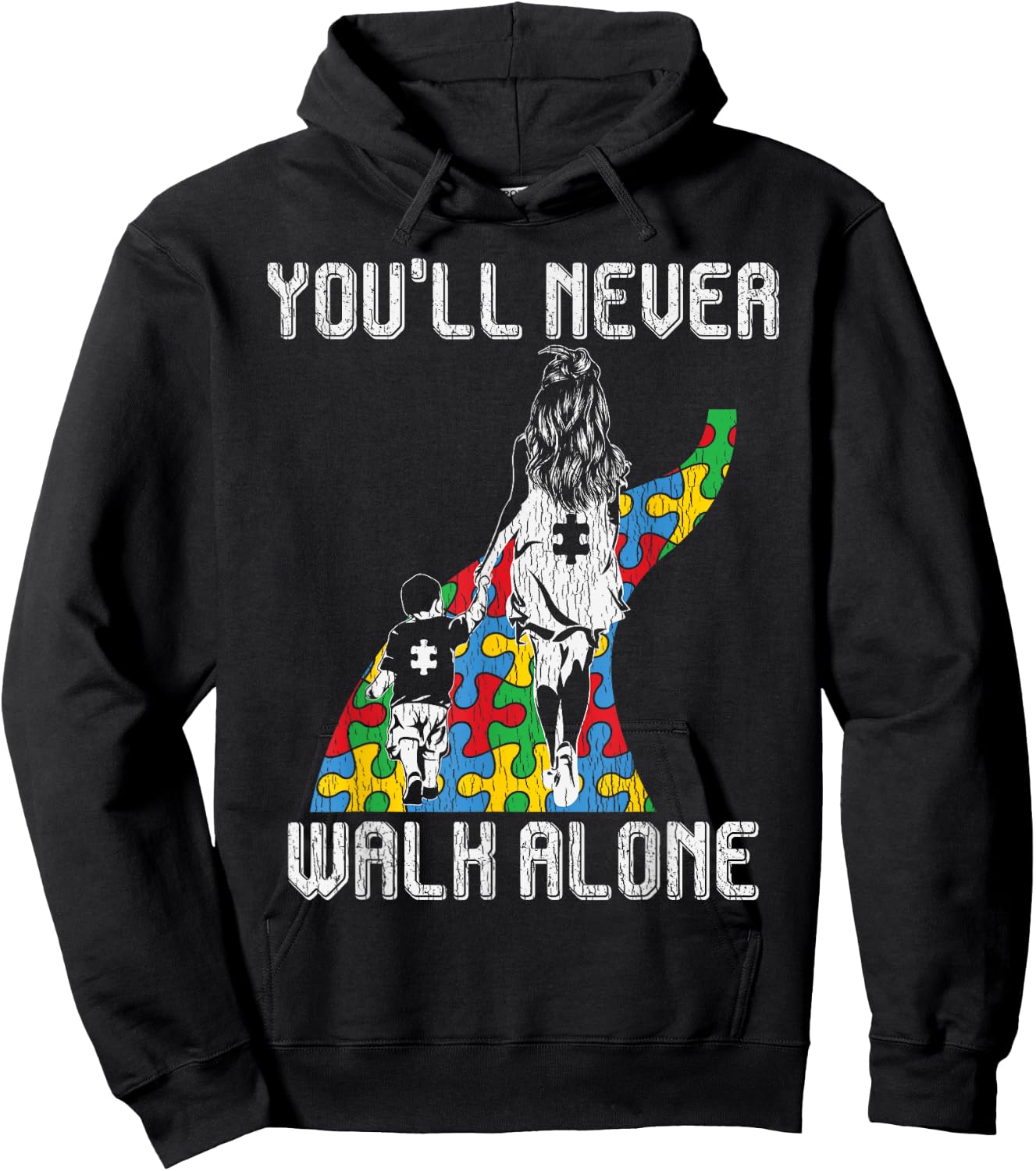 Autism Awareness Mother Son Autistic Kids Boys Autism Mom Hoodie - Hoodie | Black